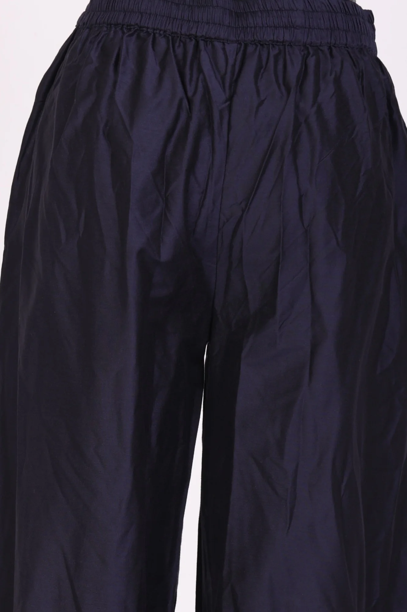 Navy Blue Floral Printed Georgette Straight Kurta with Parallel Pant Set - Image 8