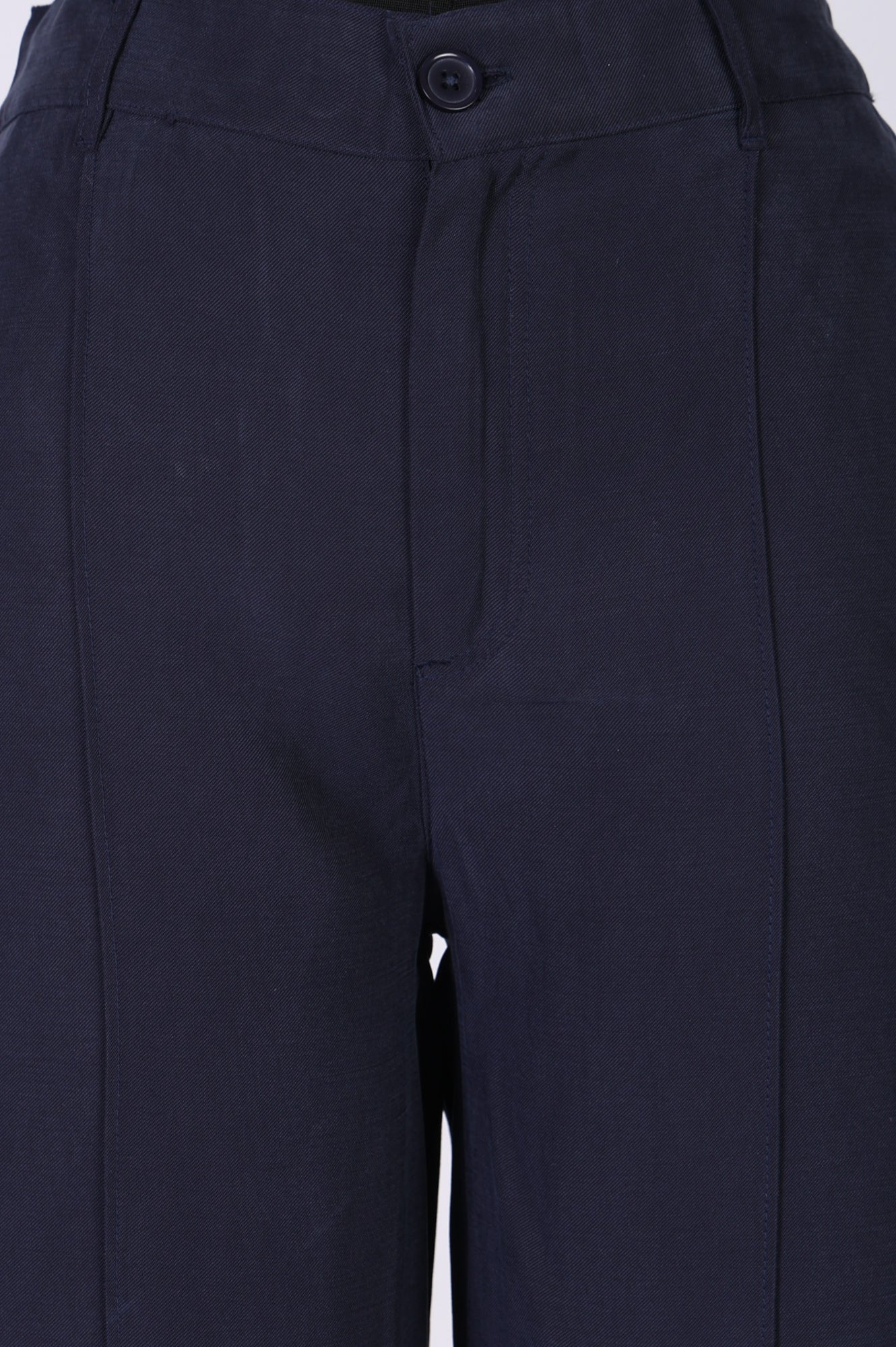 Elleven Women's Navy Blue Solid Rayon Wide-Leg Boss Pants - Image 3