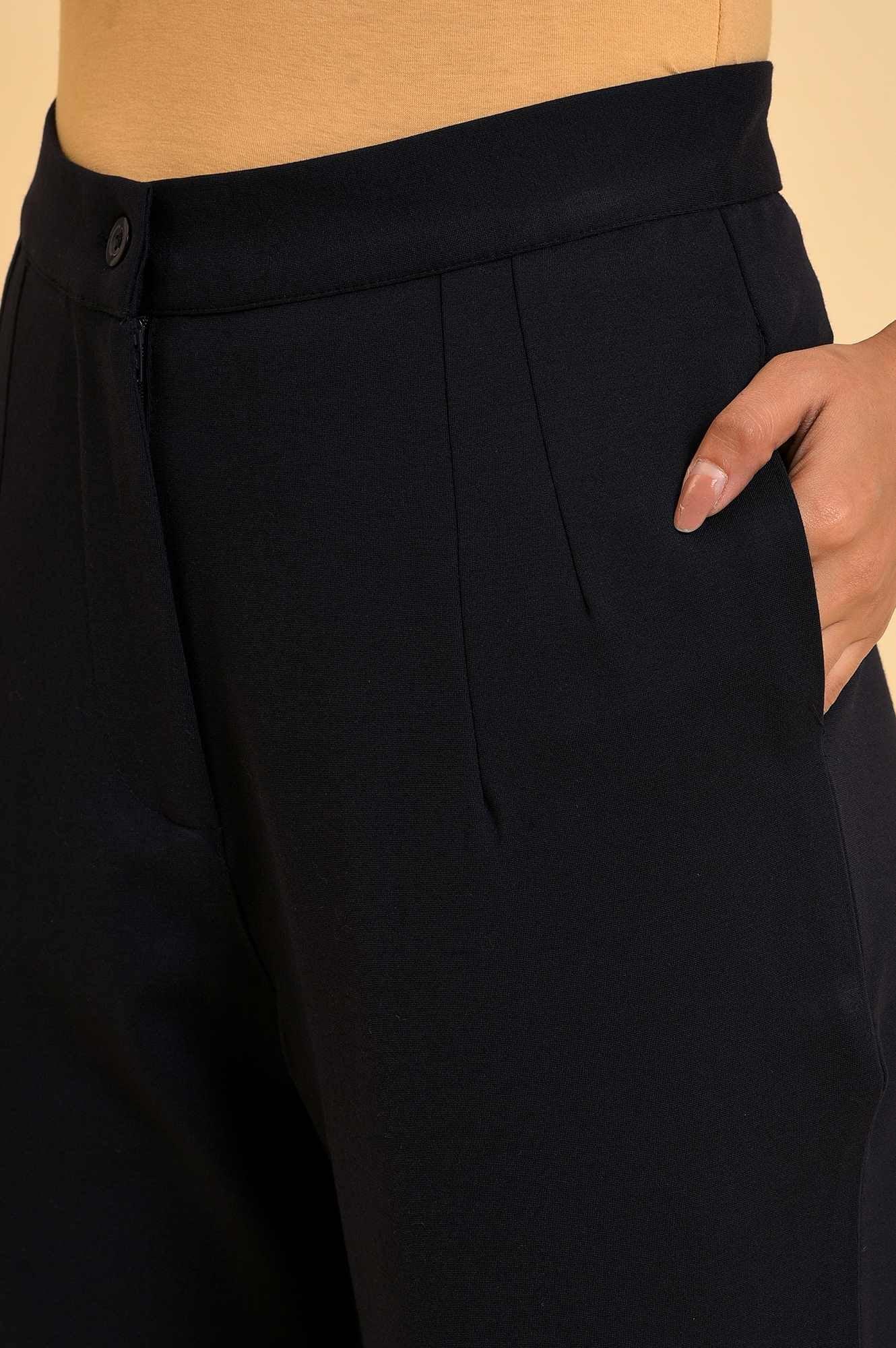 Navy Blue Straight Fit Trouser Pants - Image 7