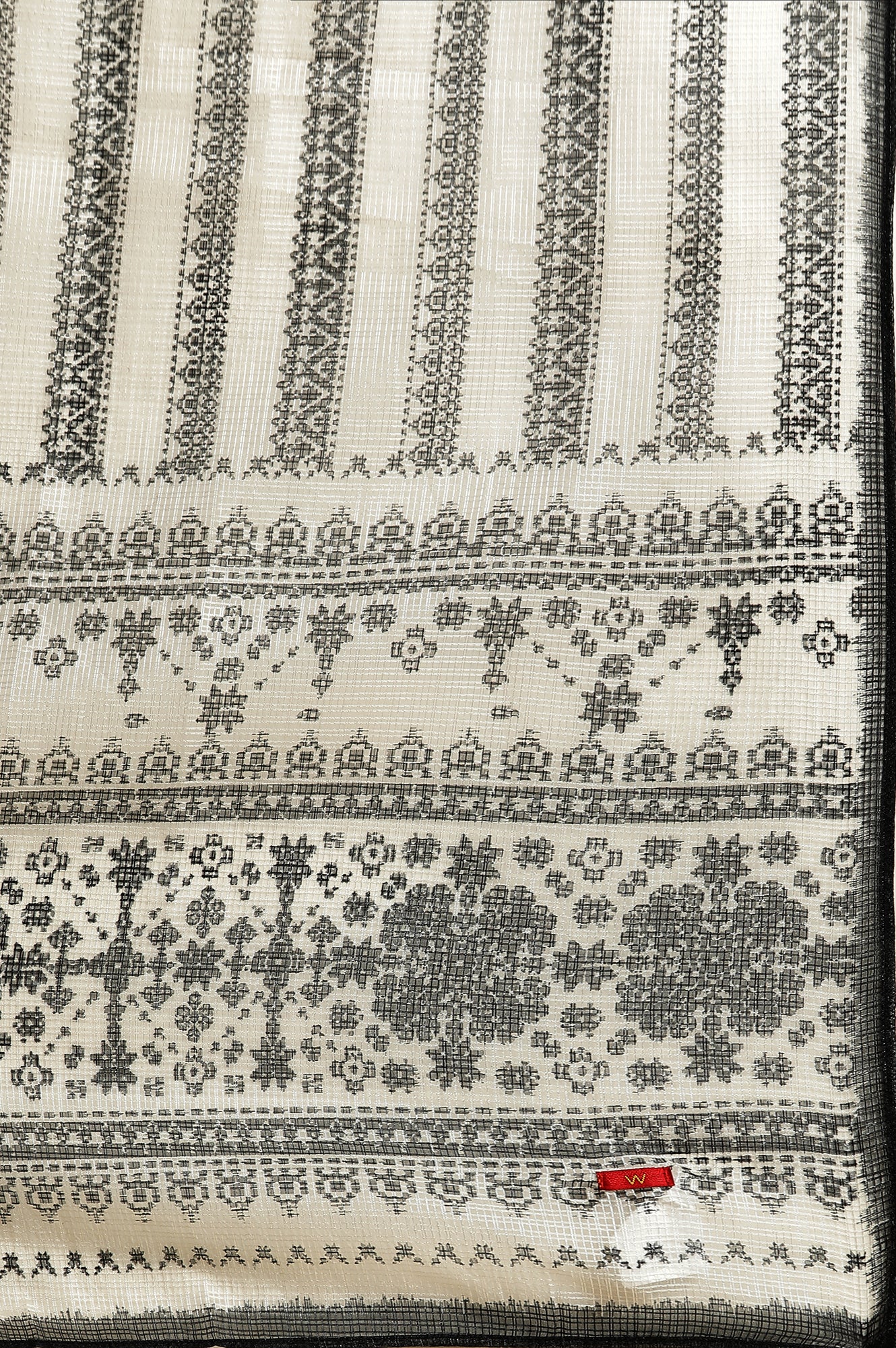 Off-White & Black Kota Printed Dupatta - Image 6