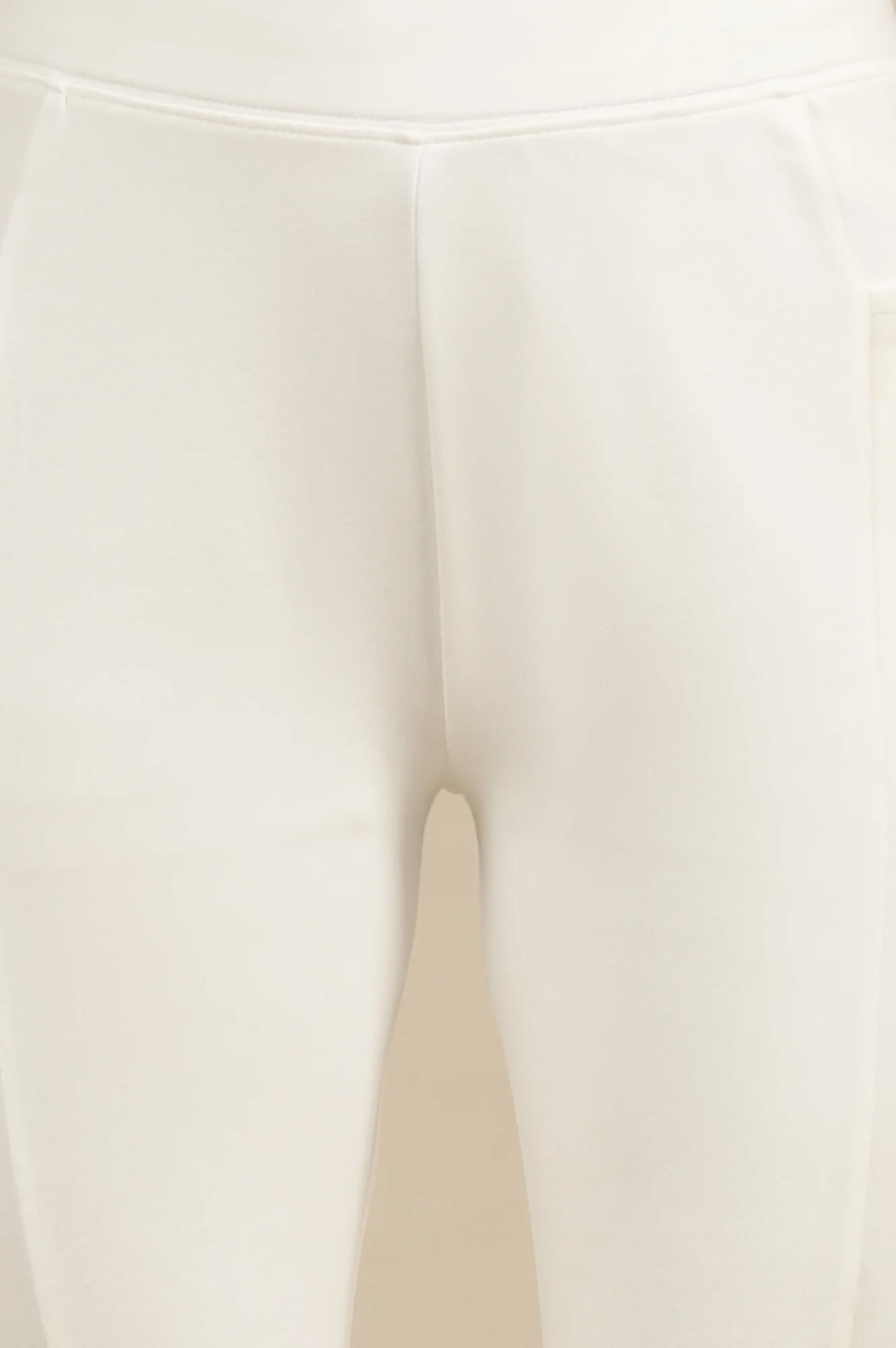 Elleven Women's Off White Solid Skinny Fit Knit Yoga Tights with Elasticated Waist - Image 6