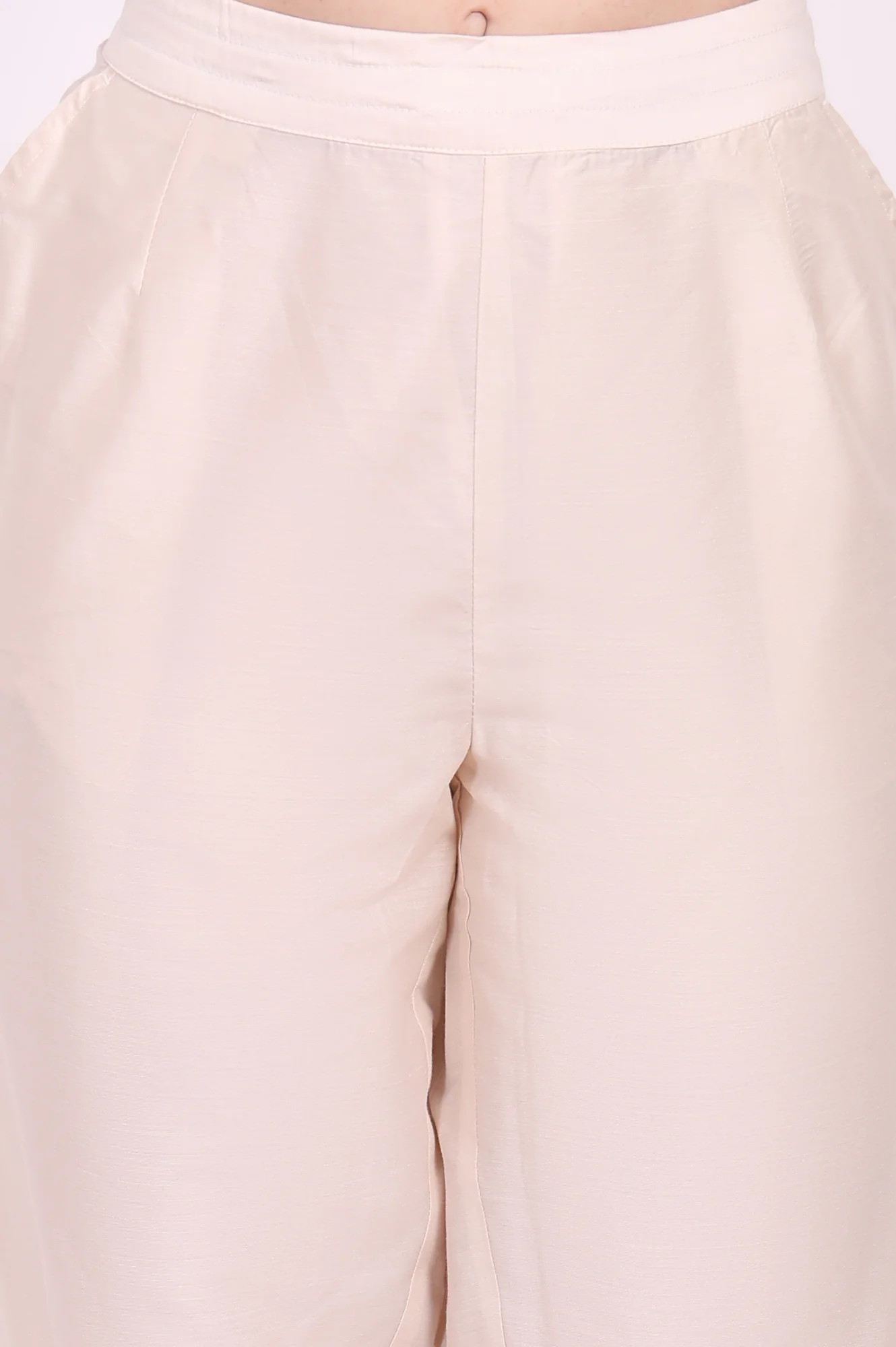 Off-White Embroidered Cropped Rayon Straight Pant - Image 6