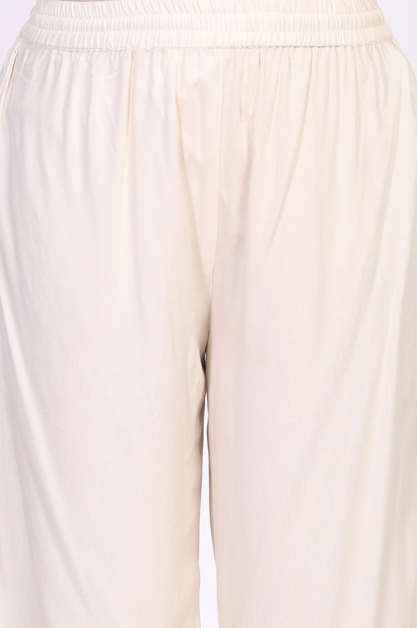 Off-White Floral Printed A-Line Kurta with Parallel Pant and Dupatta Set - Image 7