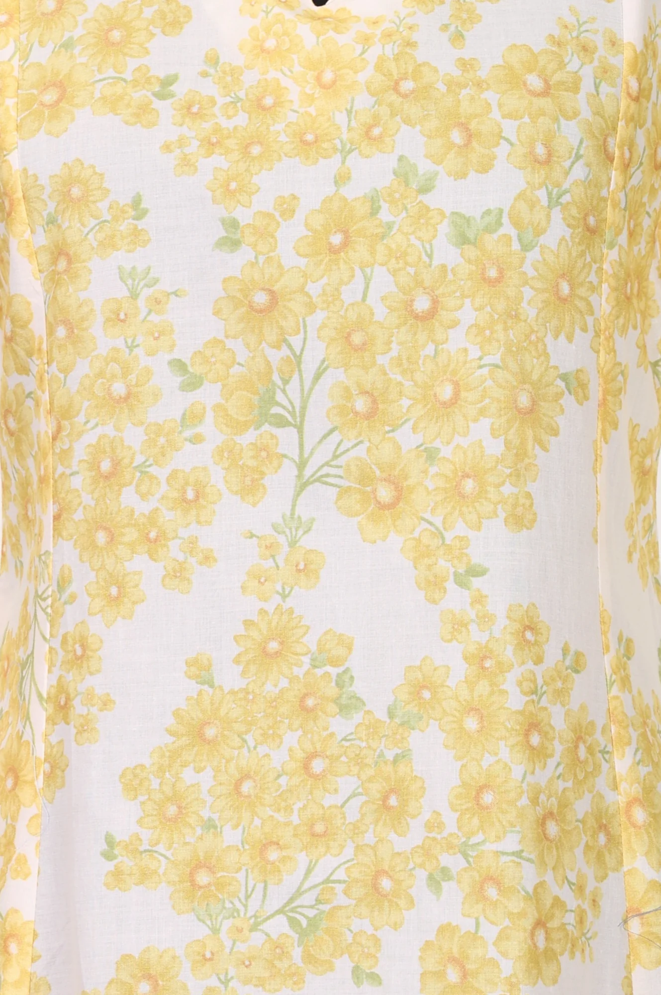 Off White Floral Printed Pure Cotton A-line Kurta - Image 3
