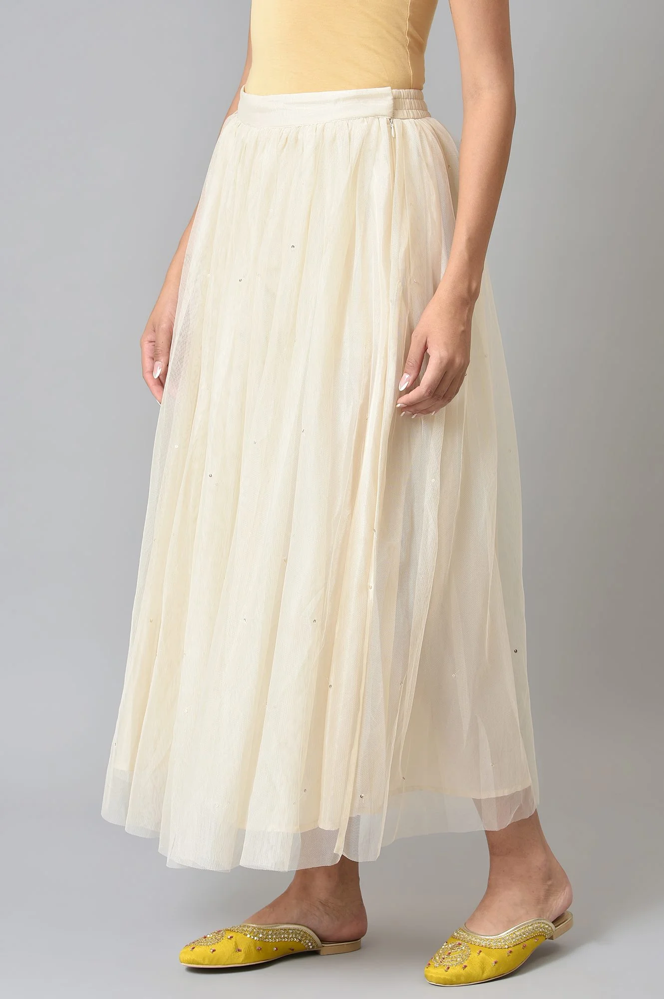 Off-White Sequins Mesh Skirt - Image 3