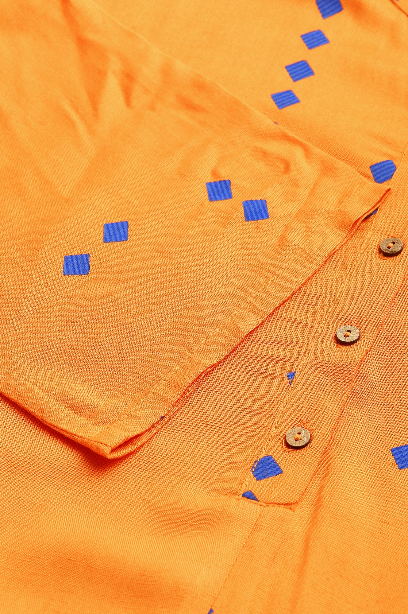 Orange Printed Asymmetrical Plus Size kurta - Image 8
