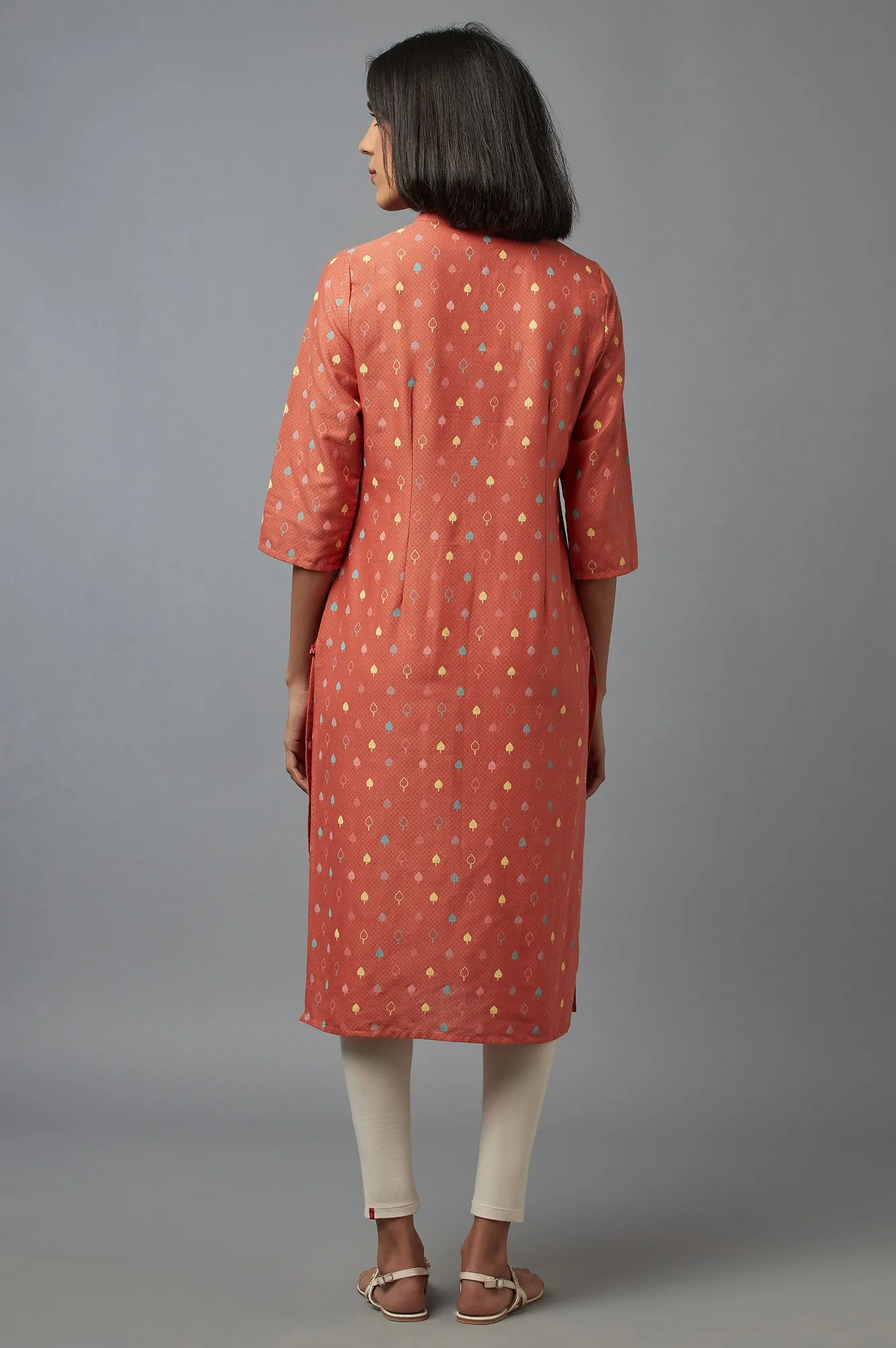 Orange Printed kurta - Image 2
