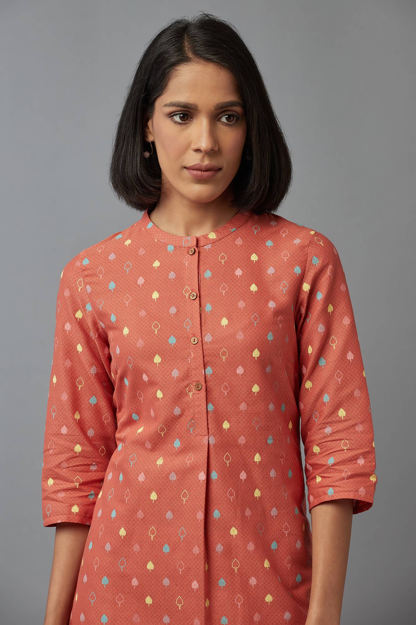Orange Printed kurta - Image 5