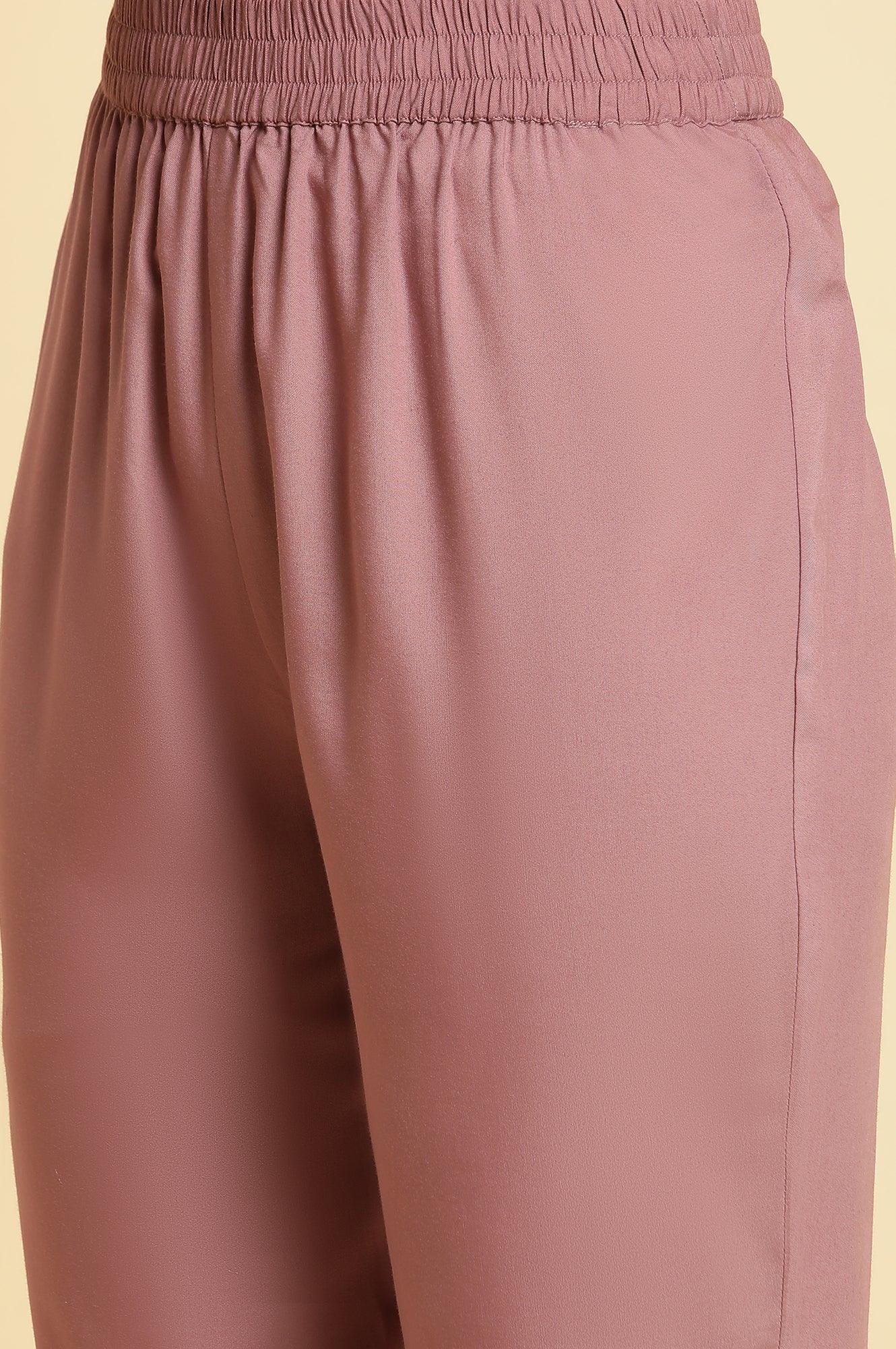 Orchid Pink Embellished Kurta, Pants And Jacquard Dupatta Set - Image 10
