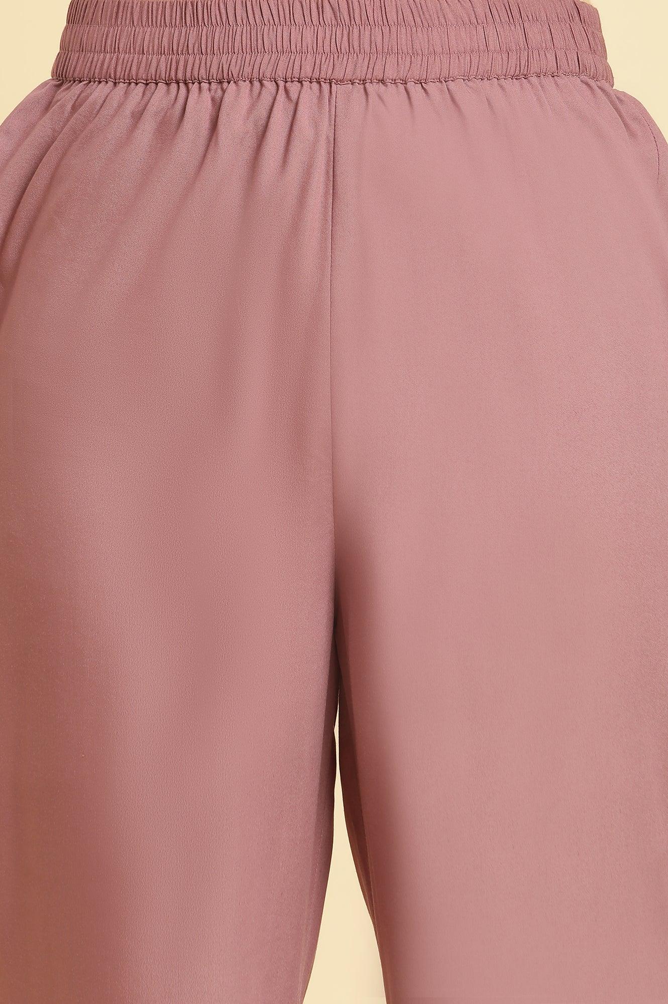 Orchid Pink Embellished Kurta, Pants And Jacquard Dupatta Set - Image 9