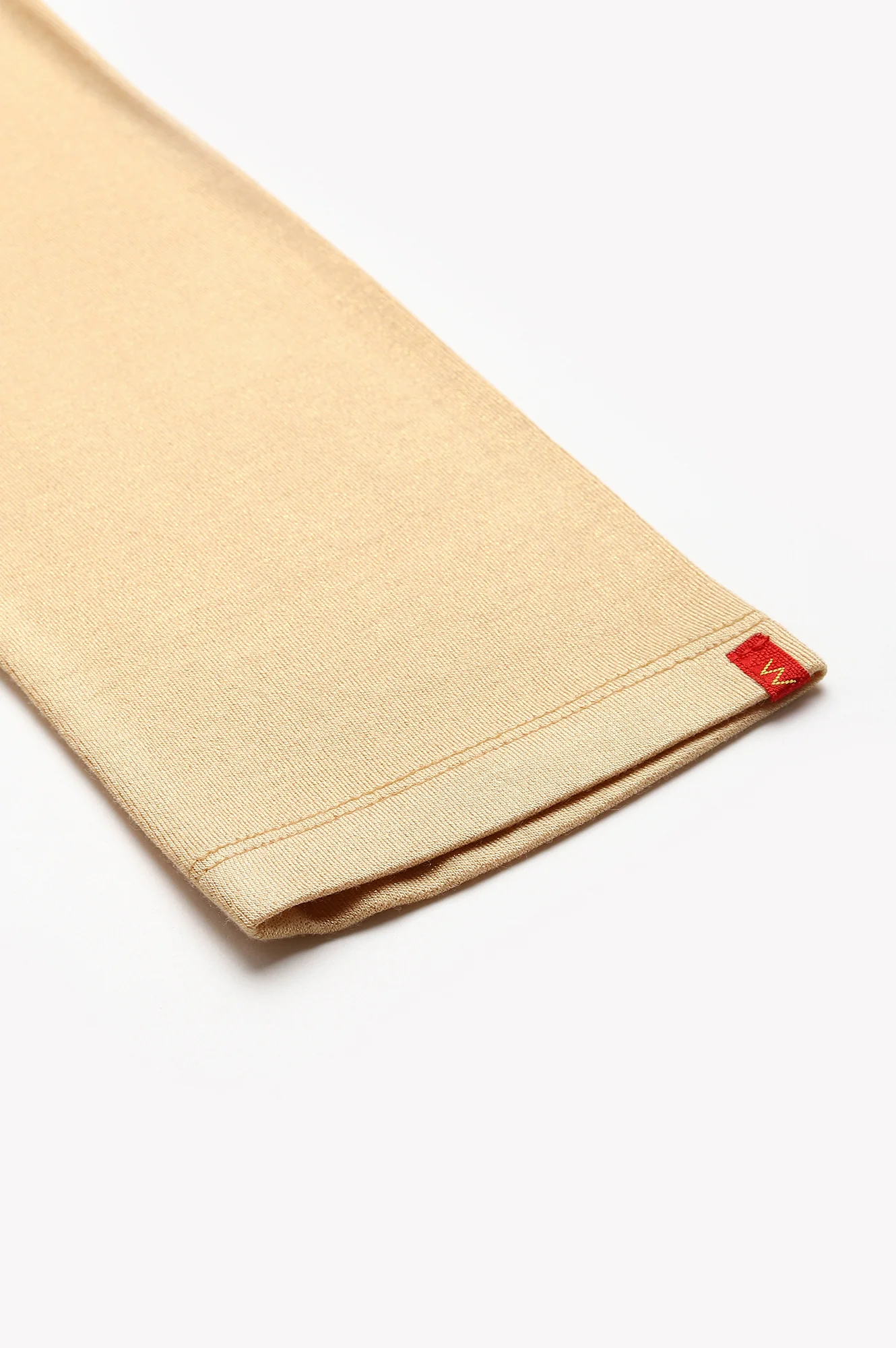 Pale Gold Solid Jersey Tights in Ankle Length - Image 7