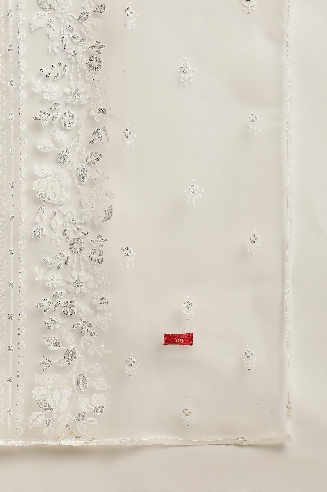 Peach Embroidered Kurta, Pants And Dupatta Set - Image 8