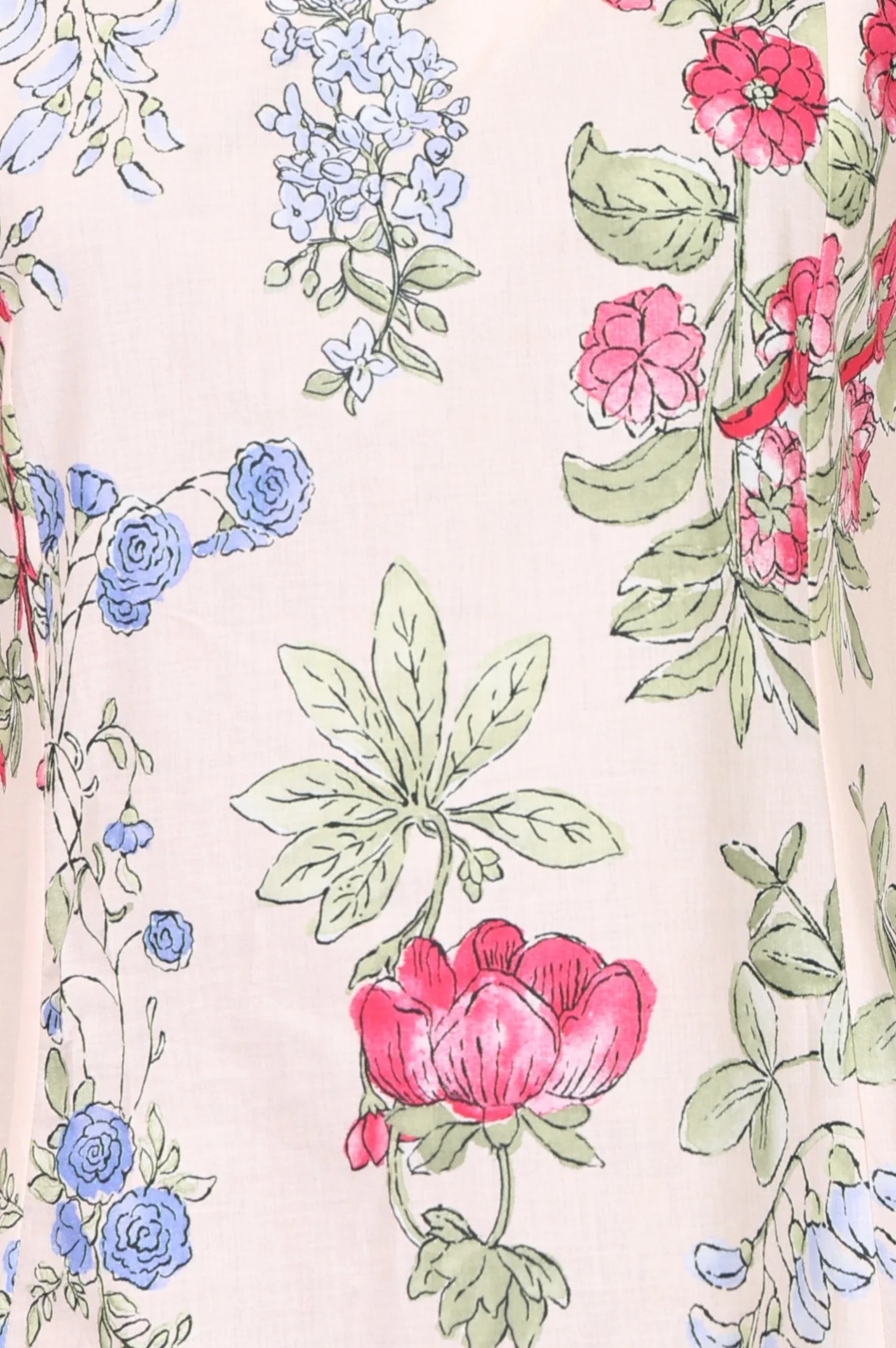 Peach Floral Printed Pure Cotton A-line Kurta with Pants Co-ord Set - Image 3