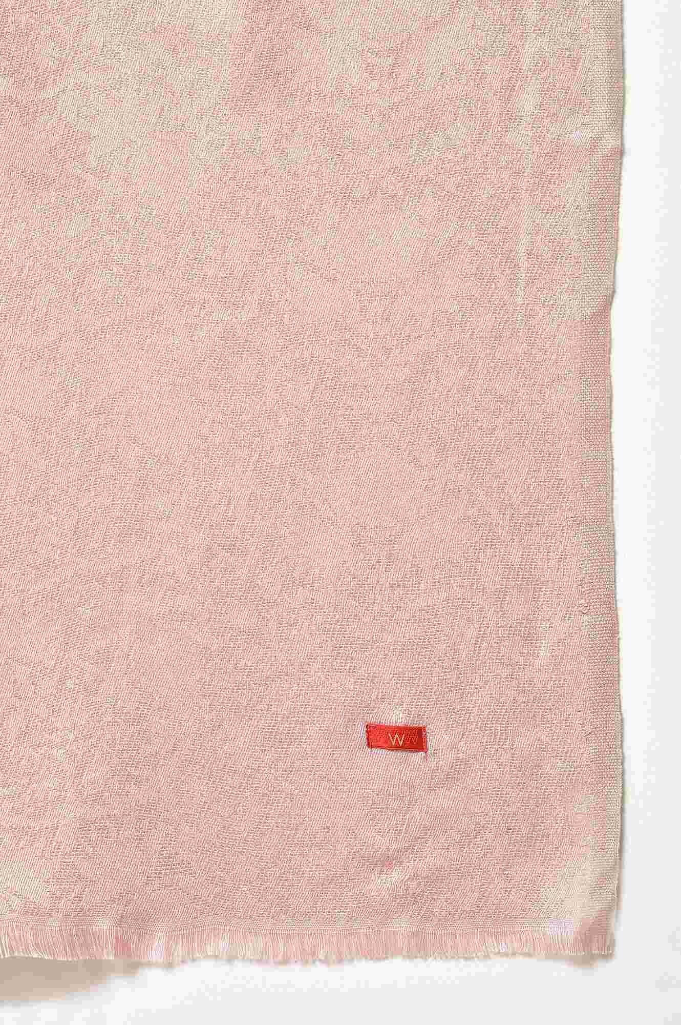 Peach Lurex Jacquard Winter Shawl - Image 4