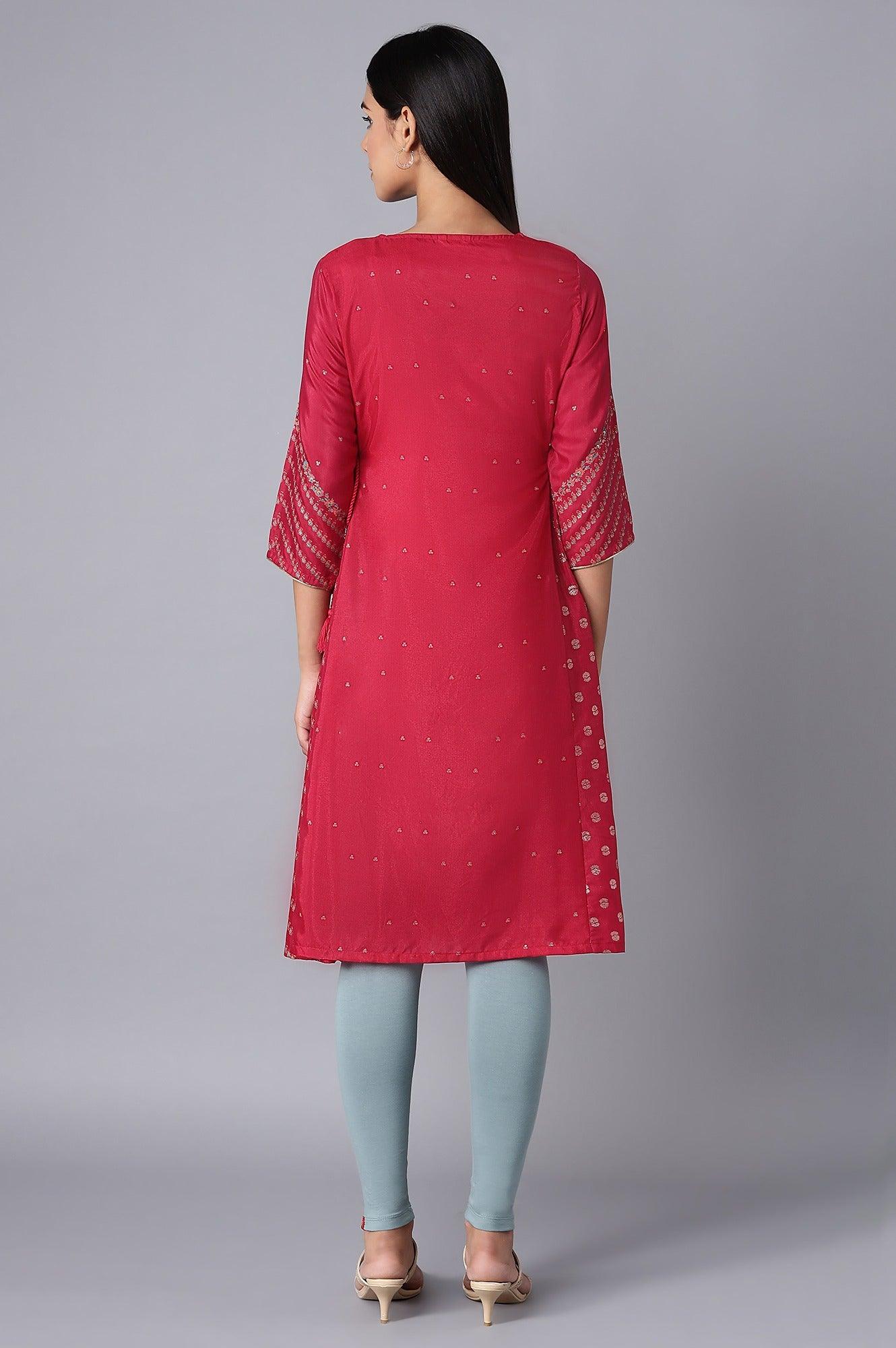 Persian Red Embroidered kurta - Image 2