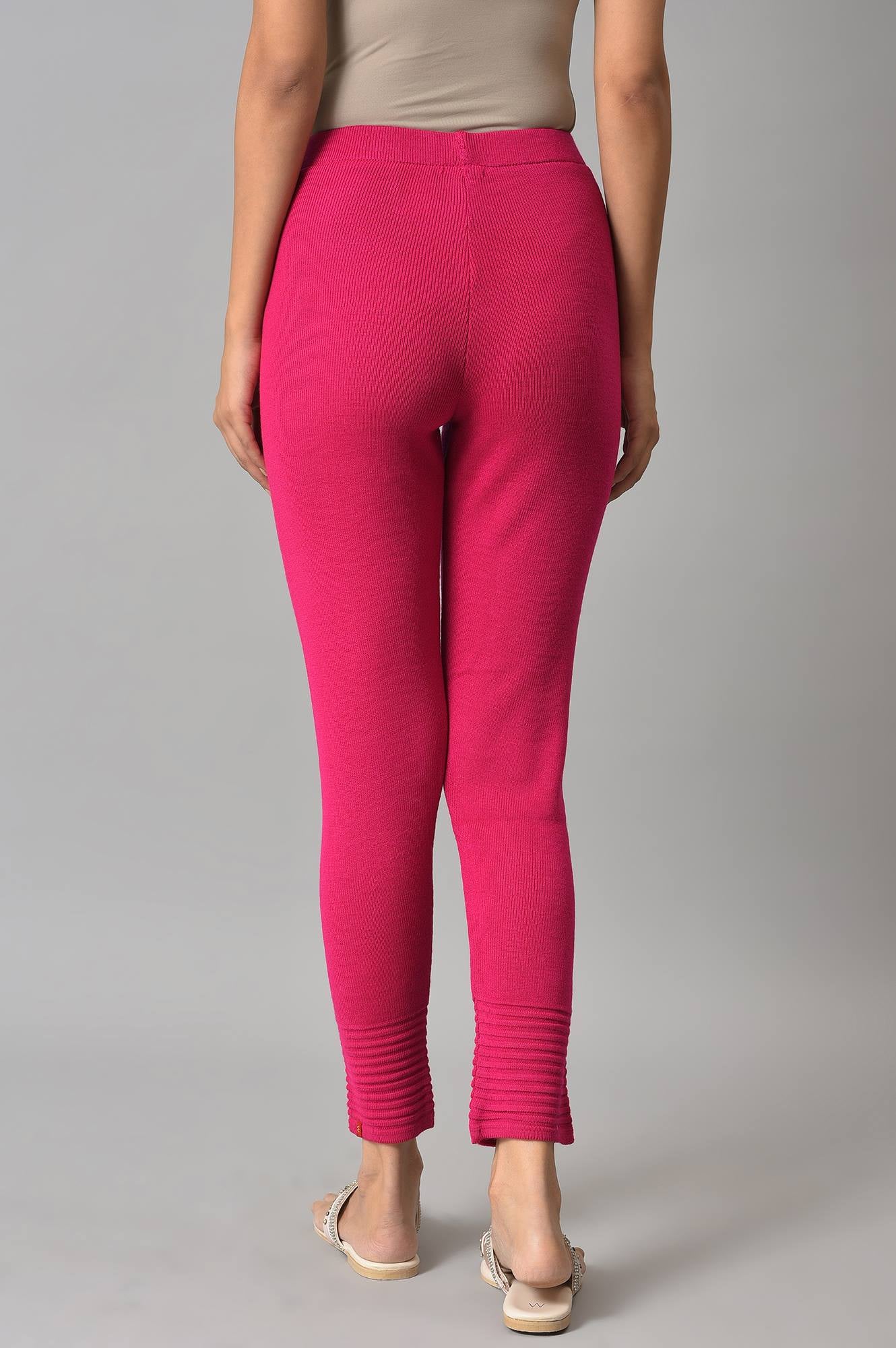 Pink Acrylic Winter Leggings - Image 2