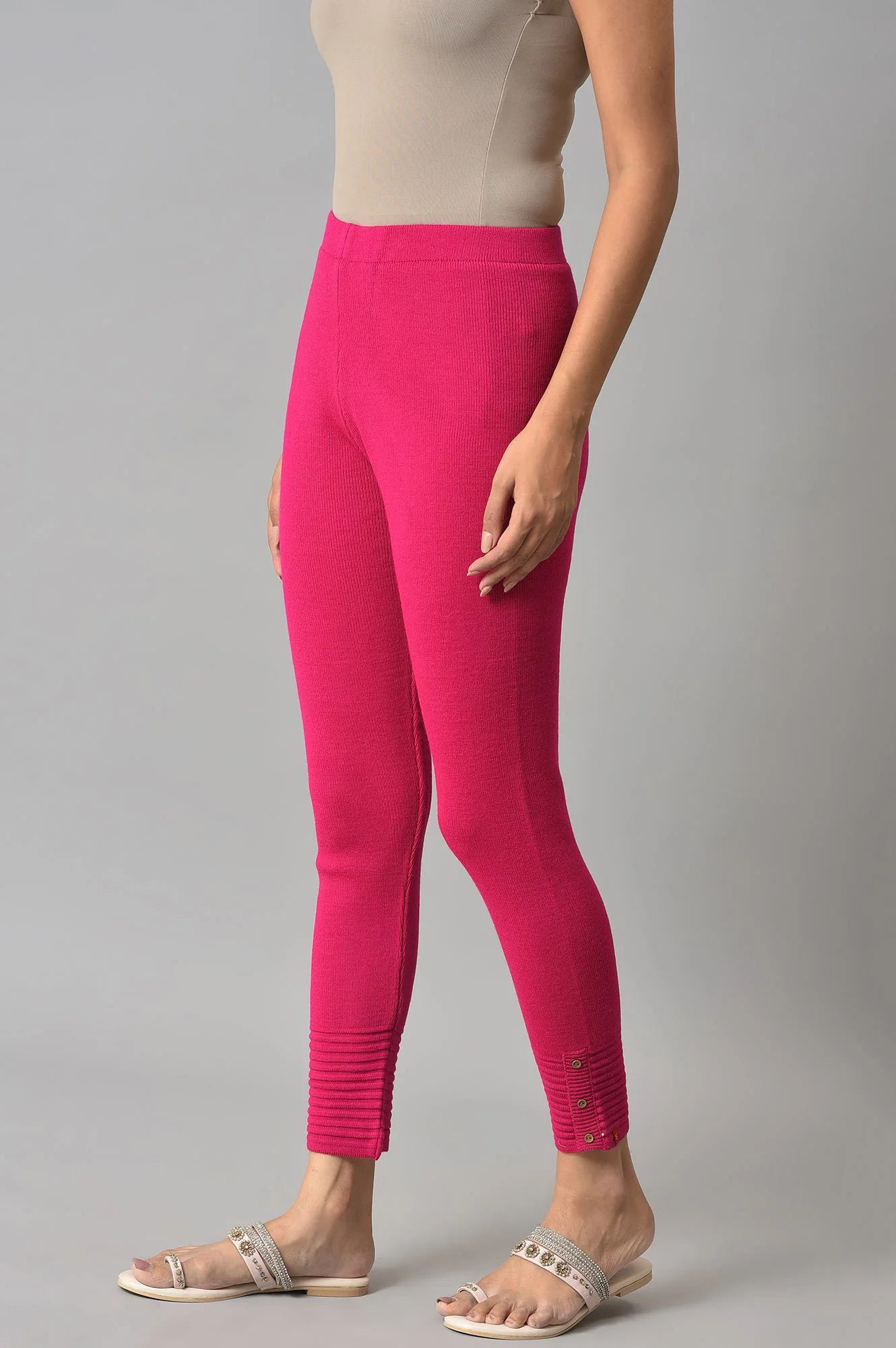 Pink Acrylic Winter Leggings - Image 3