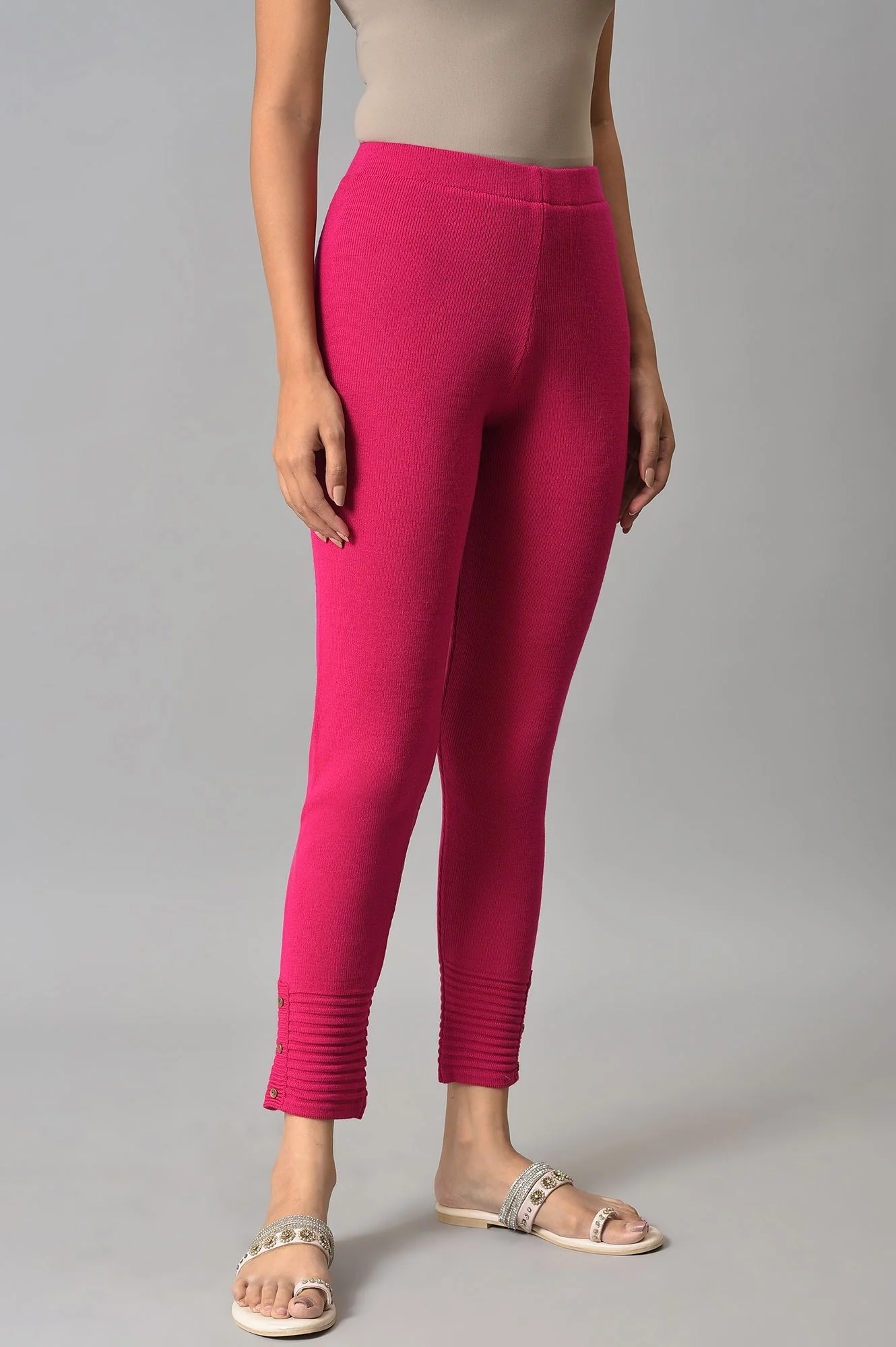 Pink Acrylic Winter Leggings - Image 4