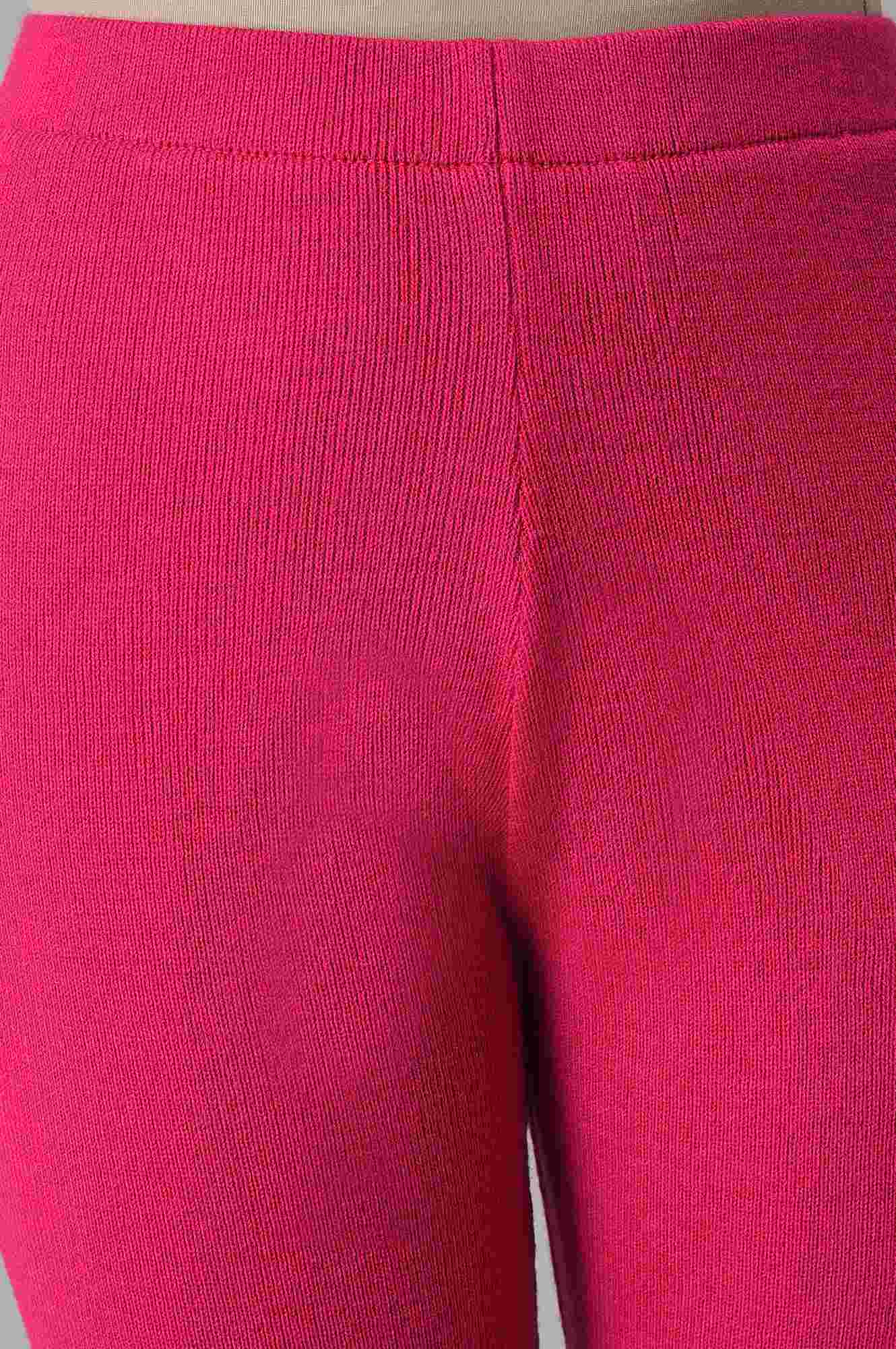 Pink Acrylic Winter Leggings - Image 6