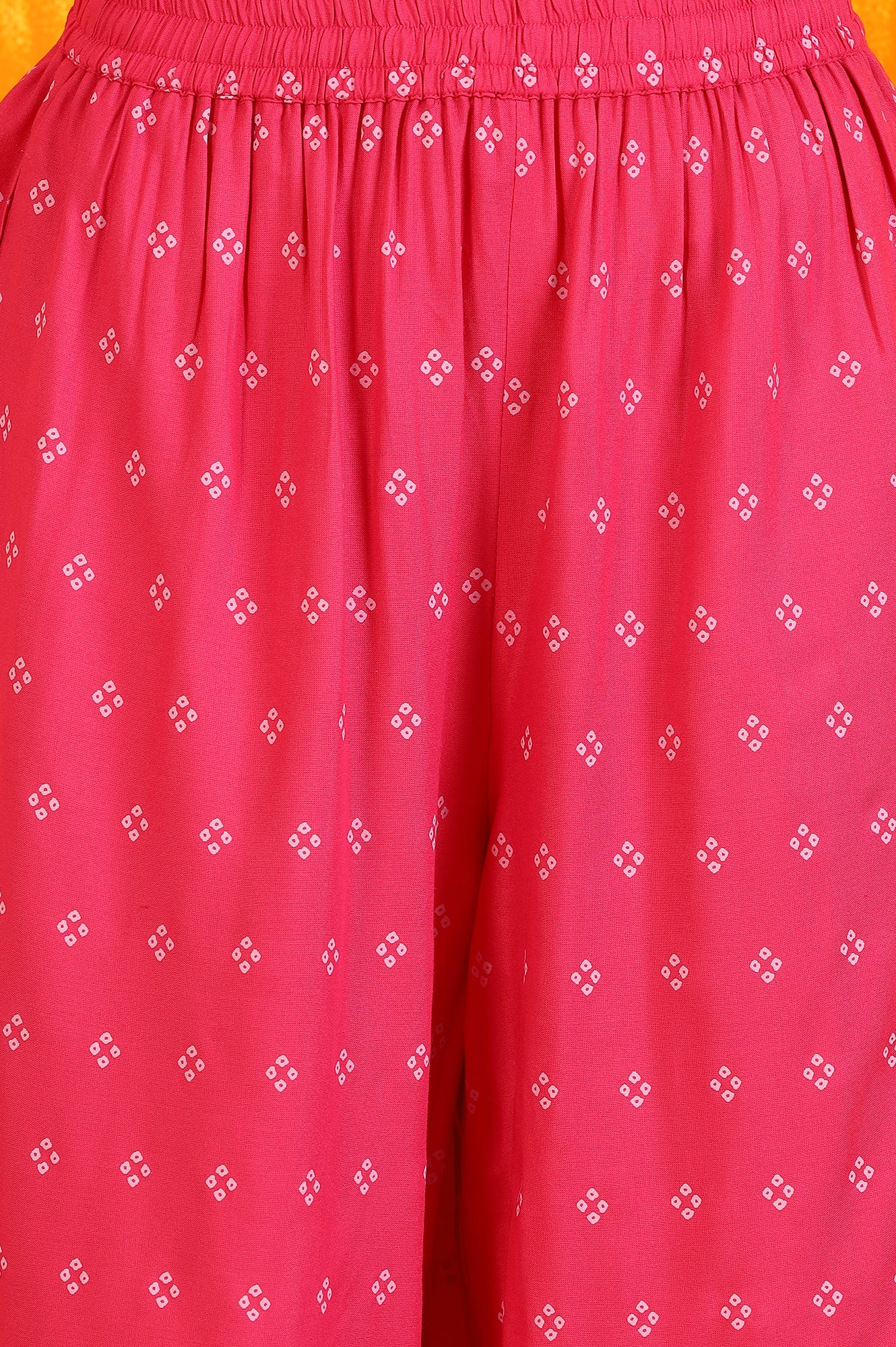 Pink Embroidered Shantung Sleeveless Kurta, Cropped Pants and Dupatta Set - Image 8