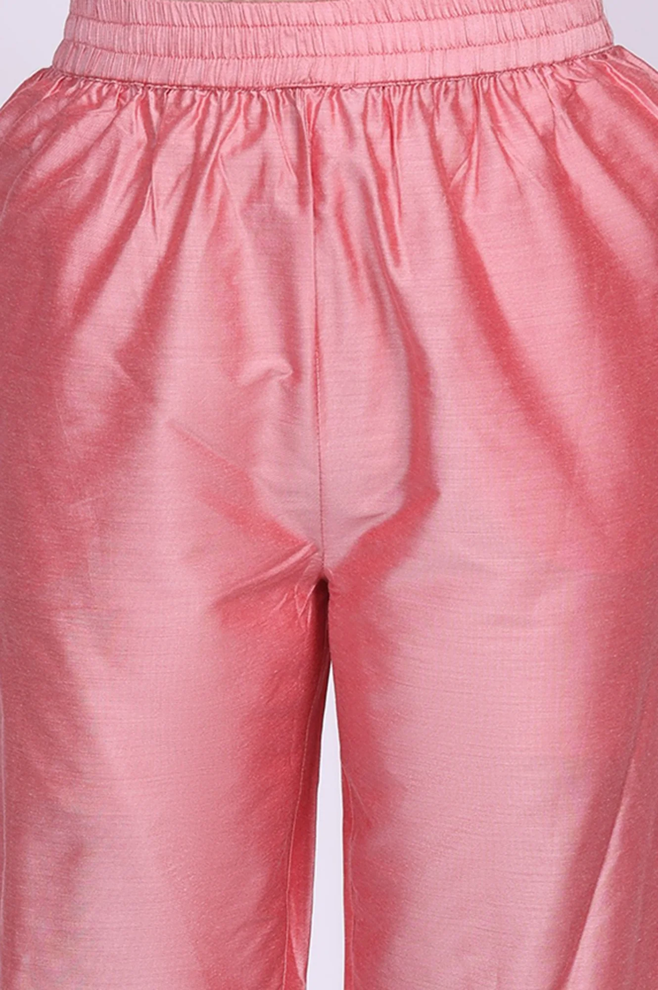 Pink Floral Tissue Straight Kurta with Straight Pant and Dupatta Set - Image 6