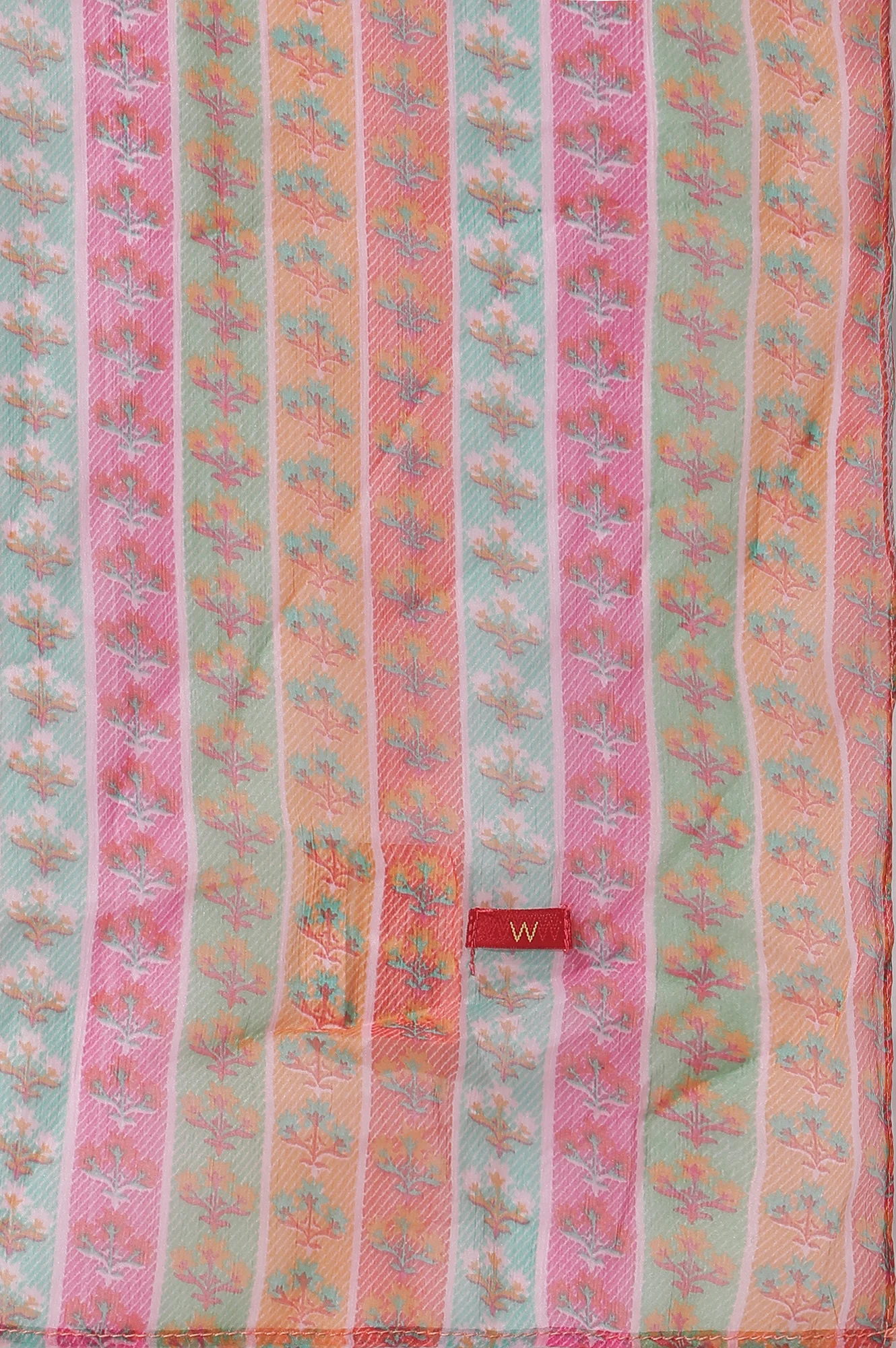 Pink Embroidered Flared Kurta, Tights and Dupatta Set - Image 10