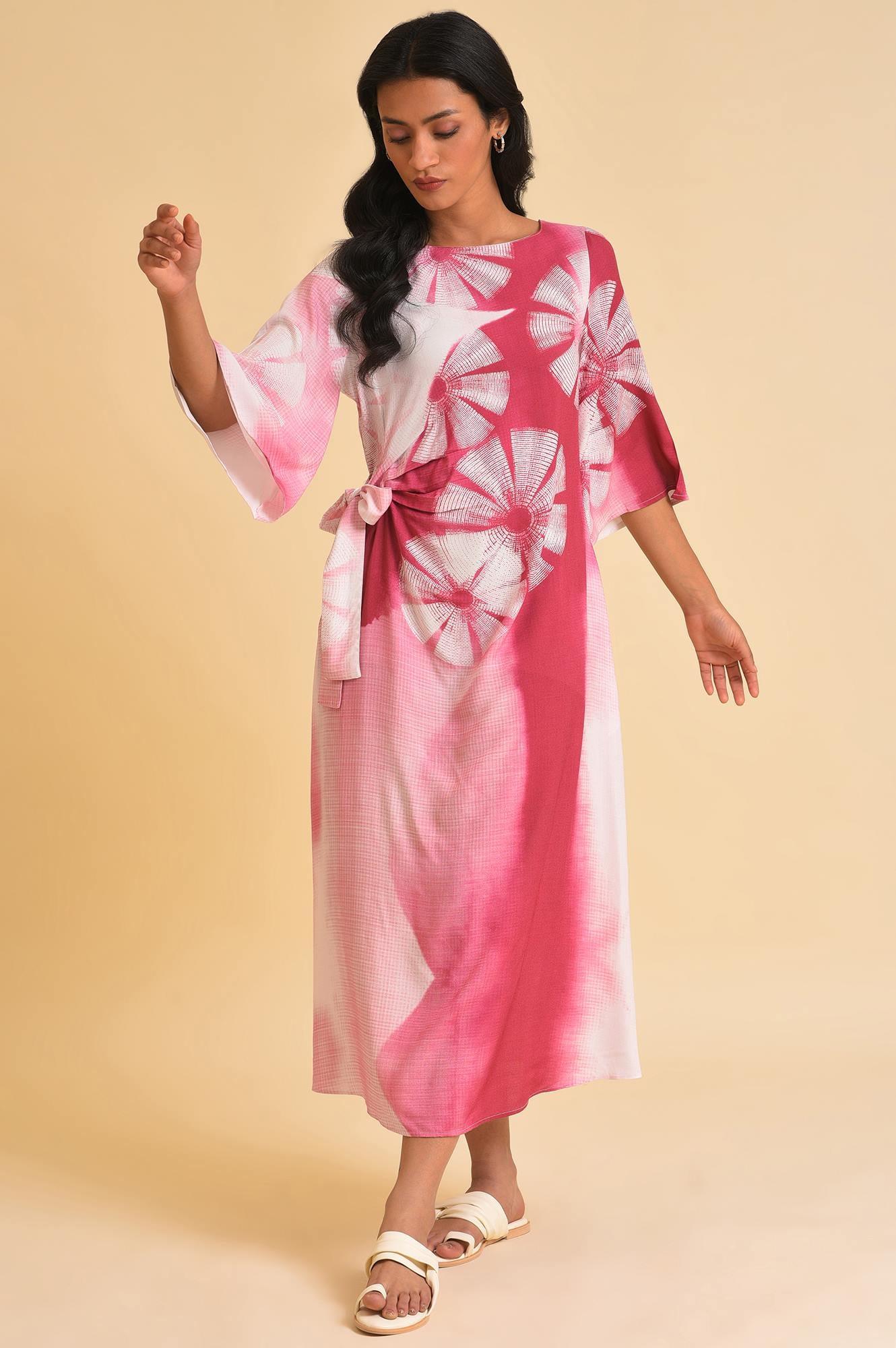 Pink Graphic Print Dress - Image 6