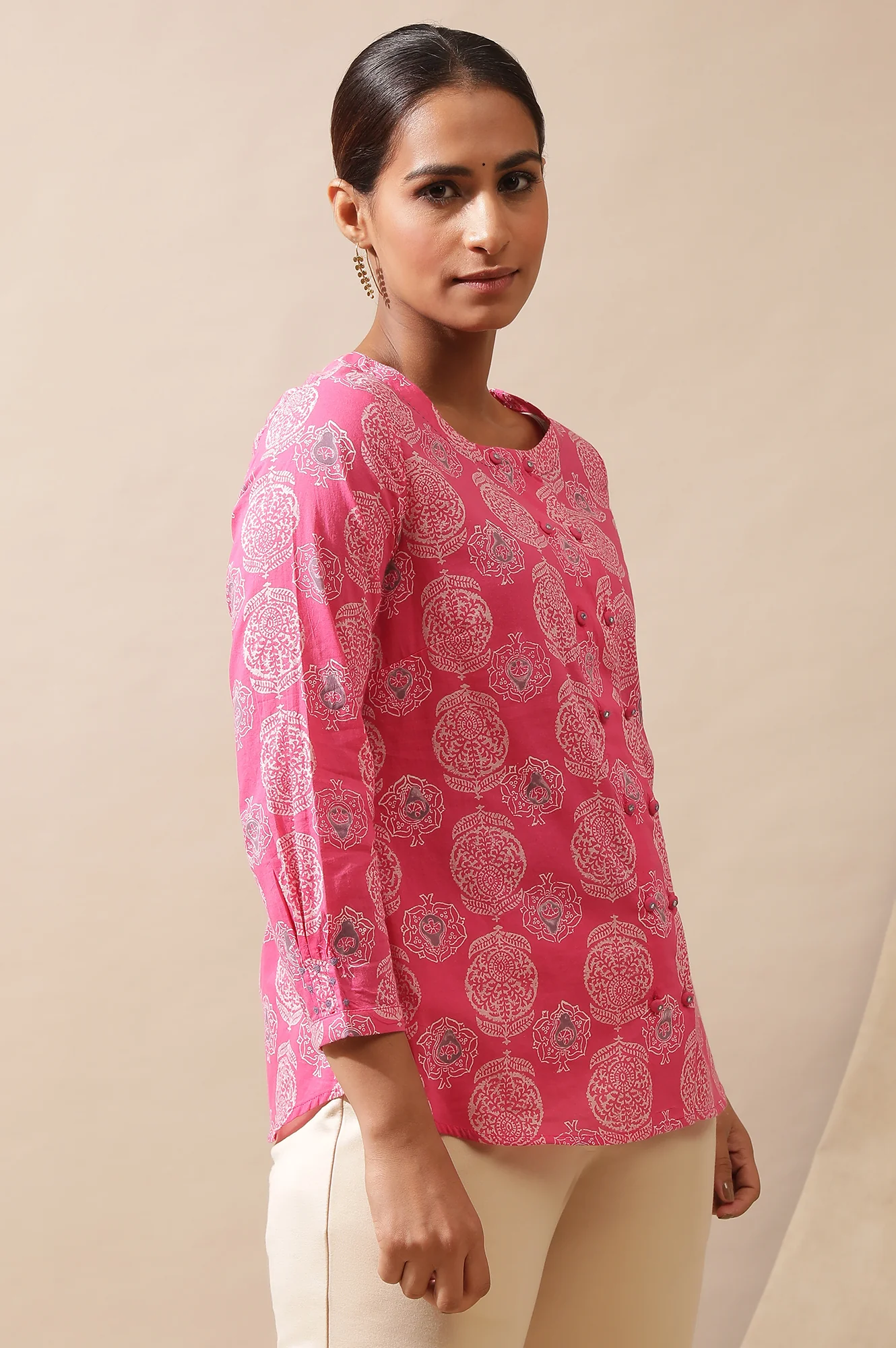 Pink Hand Block Printed Top - Image 5