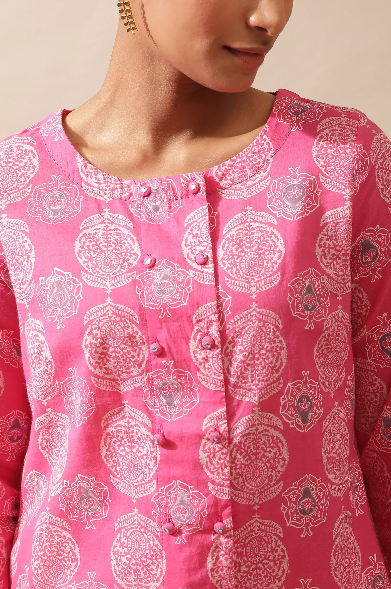 Pink Hand Block Printed Top - Image 6