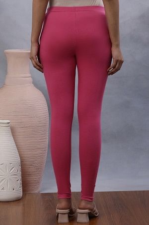 Pink Knitted Solid Tights - Image 3