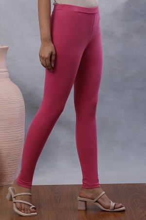 Pink Knitted Solid Tights - Image 4