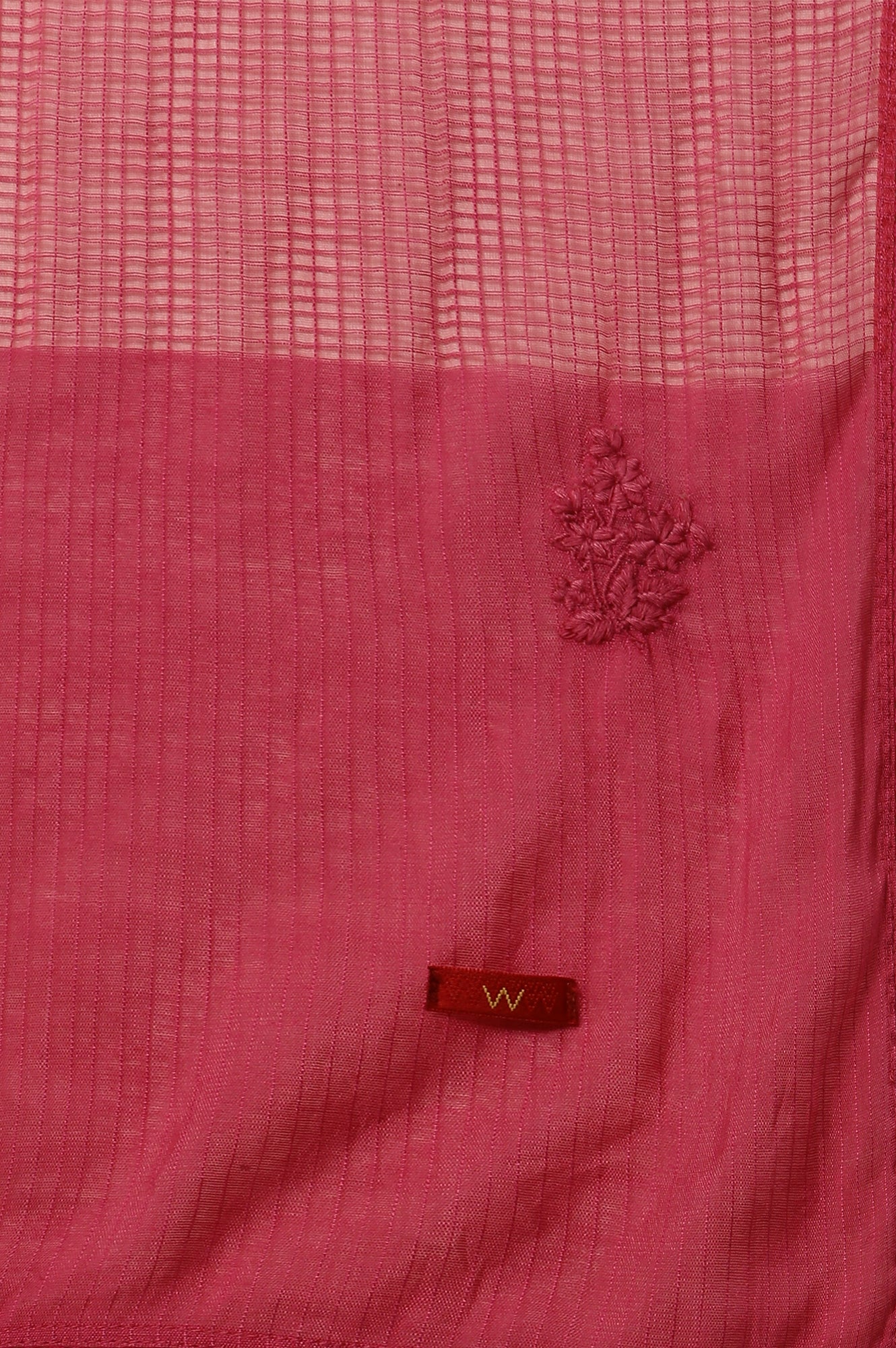 Pink Kota Dupatta with Thread Embroidery - Image 5