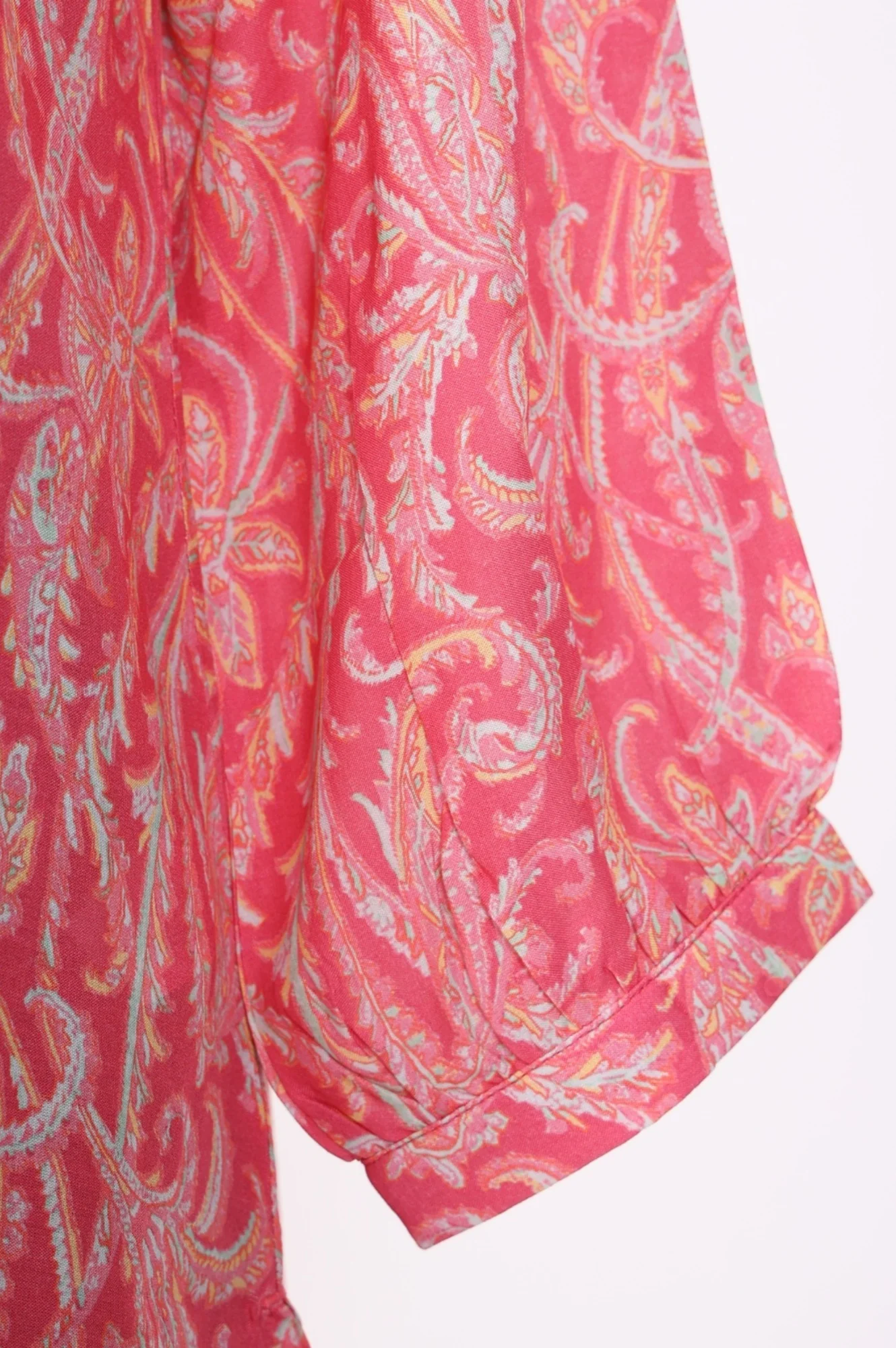 Pink Paisley Printed Modal Straight Top - Image 6