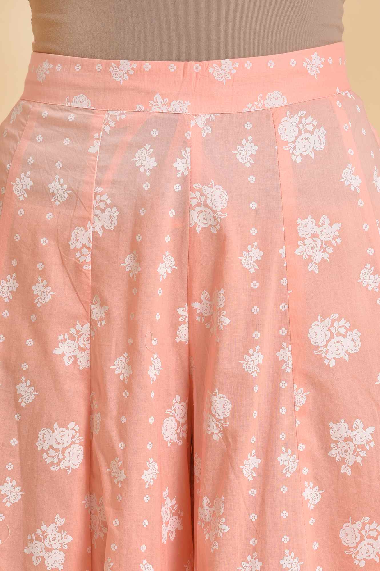 Pink Printed Festive Culottes - Image 6
