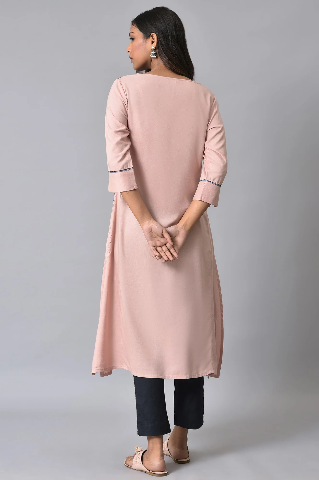 Pink Printed kurta Set - Image 2