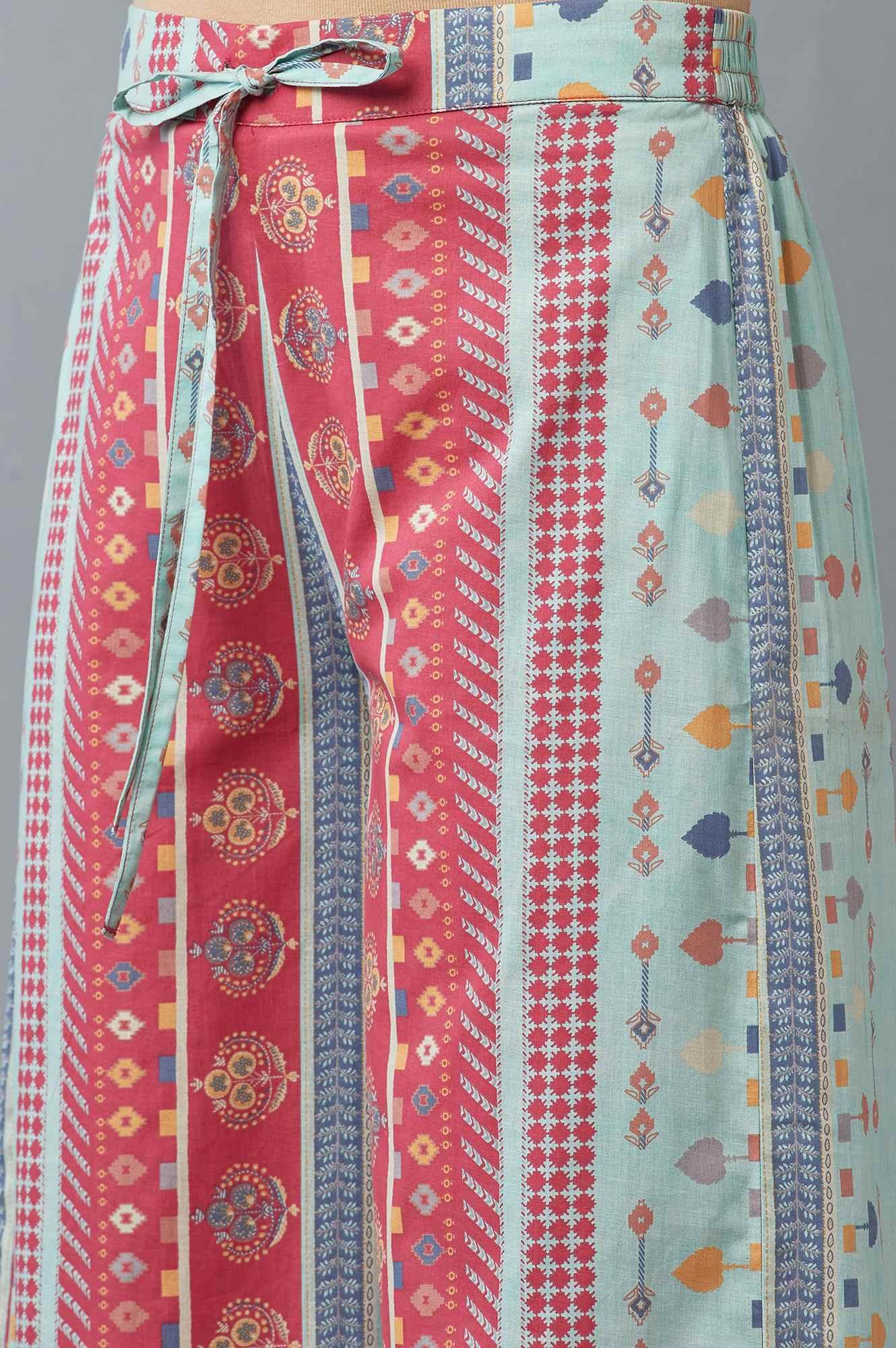 Pink Printed kurta with Parallel Pants - Image 6