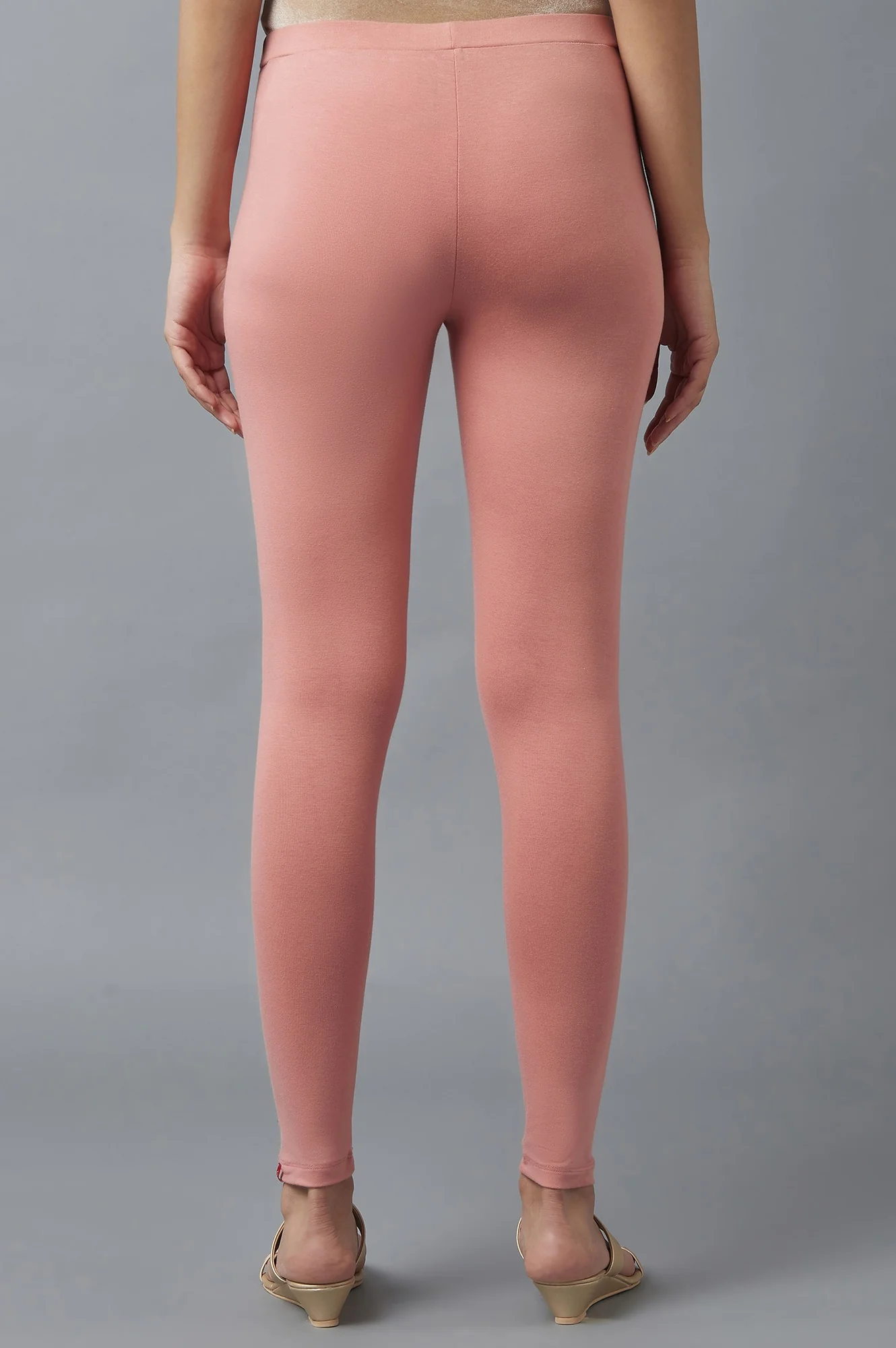 Pink Solid Cotton Tights - Image 2