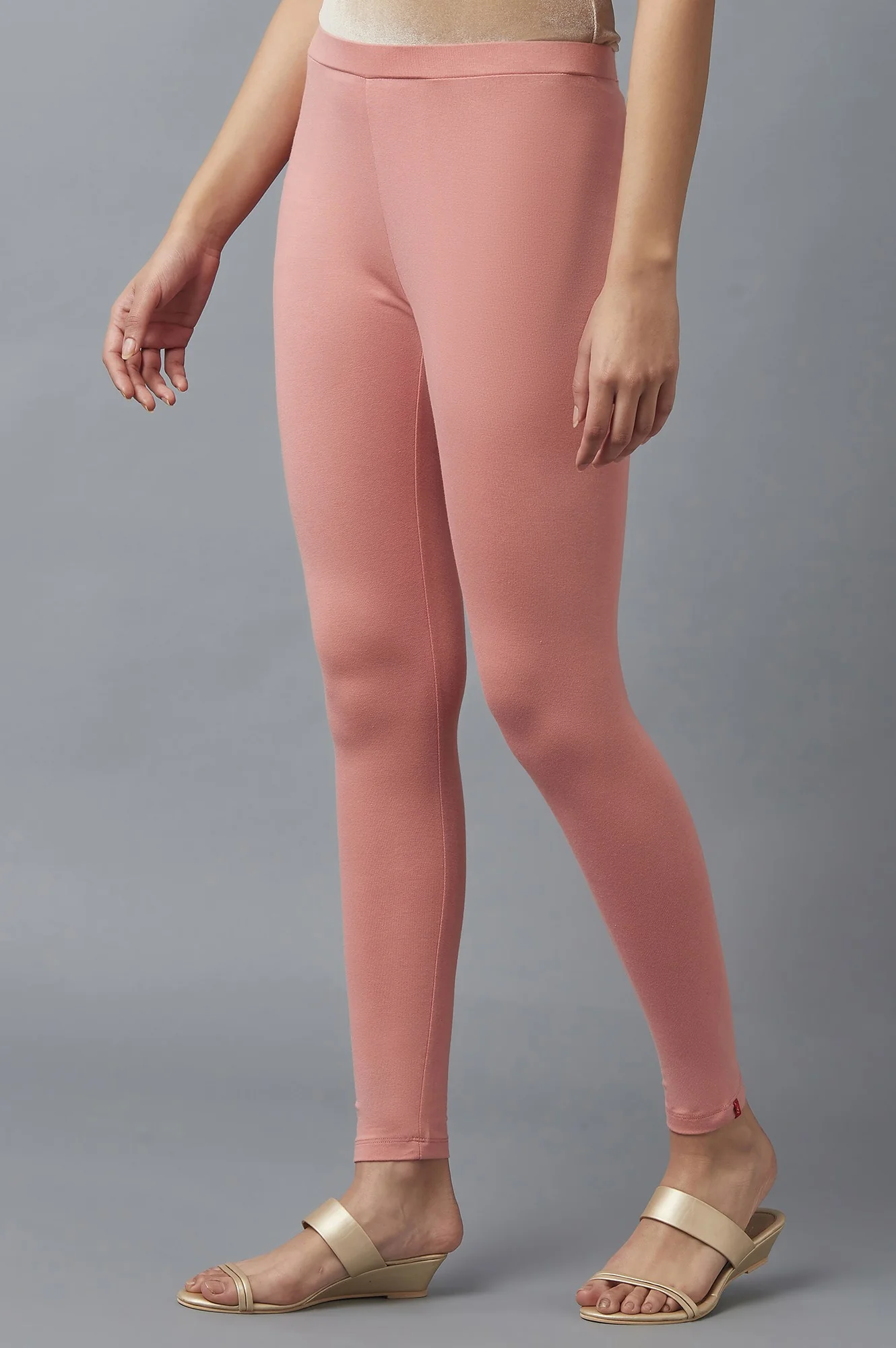 Pink Solid Cotton Tights - Image 3