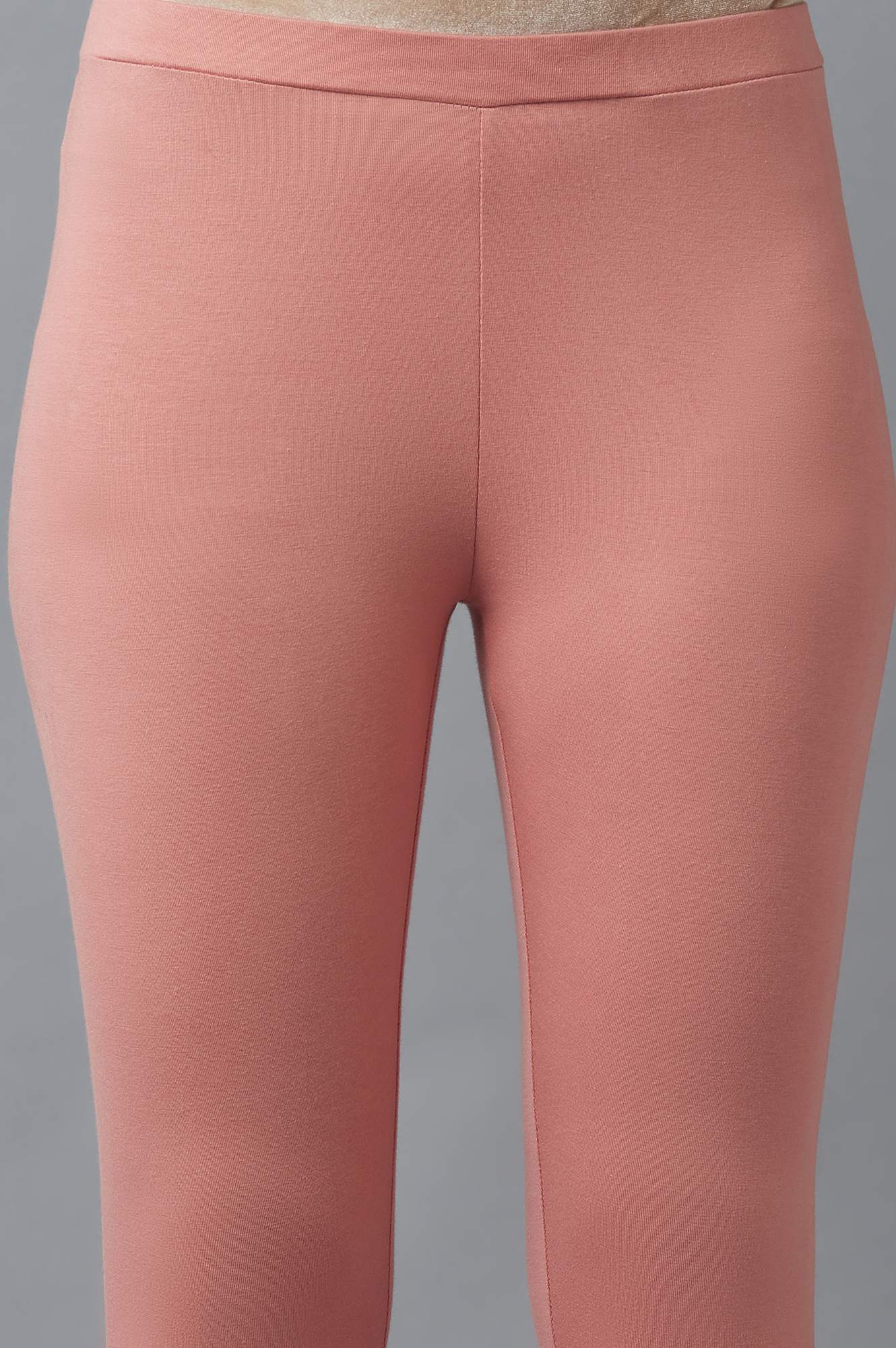 Pink Solid Cotton Tights - Image 6