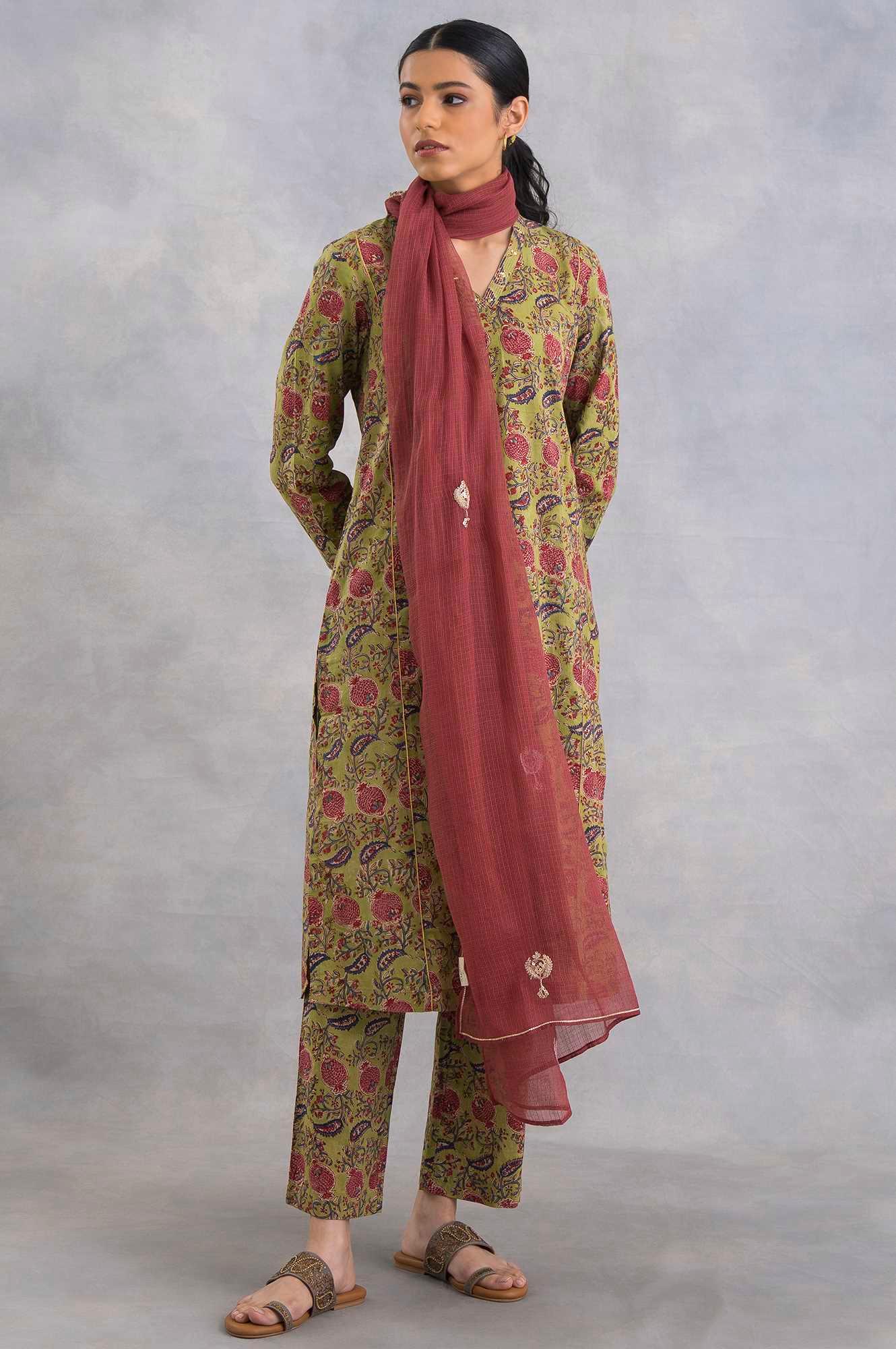 Pink Solid Kota Textured Drape - Image 2