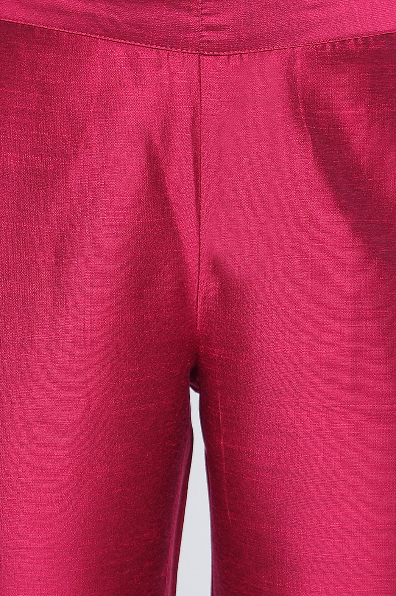 Elleven Women's Pink Solid Mid Rise Slub Trousers in Ankle Length - Image 2