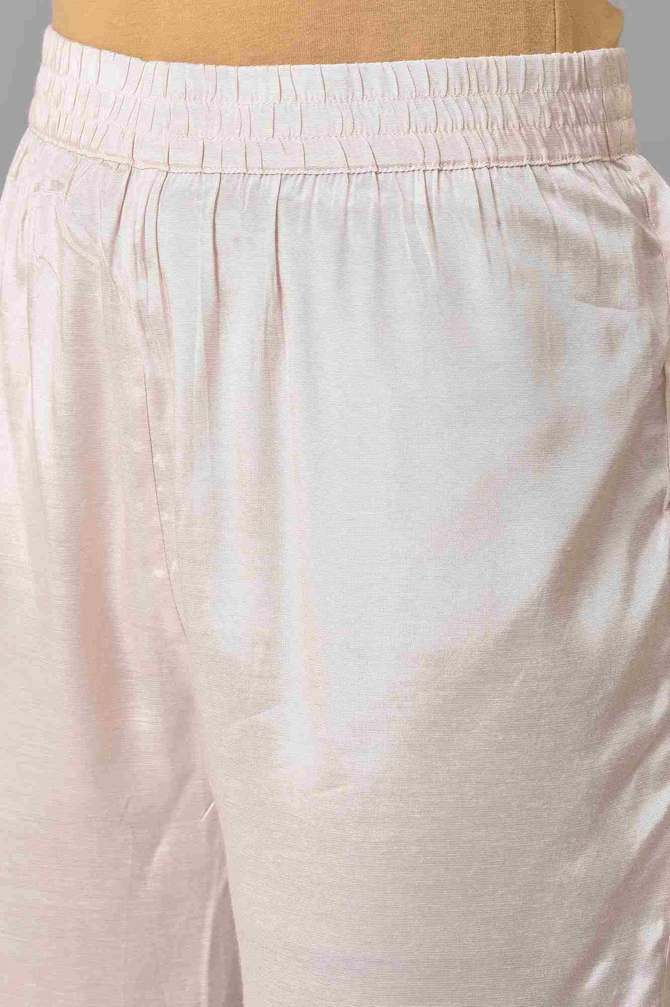 Pink Solid Slim Pants In Straight Silhouette - Image 7