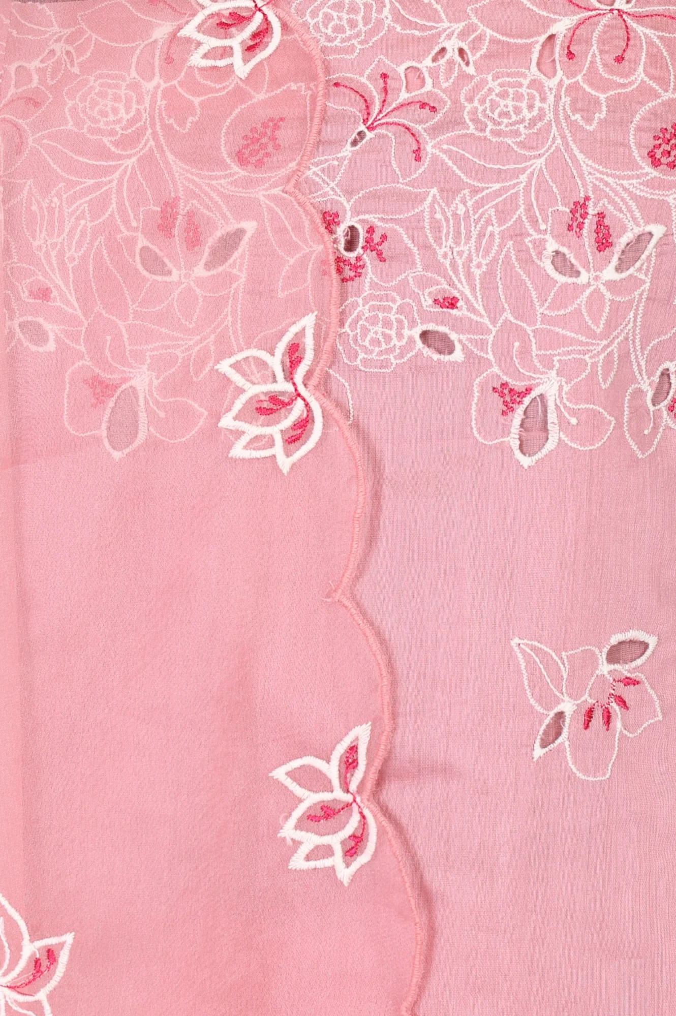 Pink Thread Embroidered Chanderi Noodle Straps Straight Kurta with Sharara and Dupatta Set - Image 2