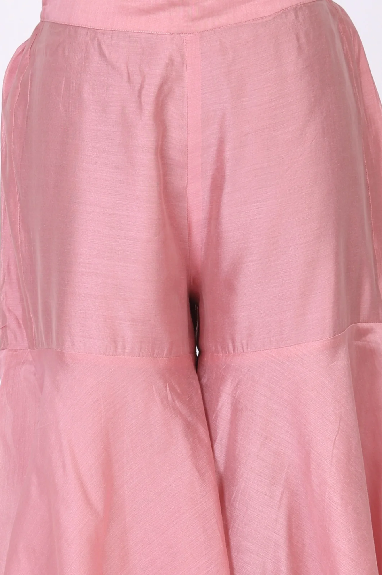 Pink Thread Embroidered Chanderi Noodle Straps Straight Kurta with Sharara and Dupatta Set - Image 7