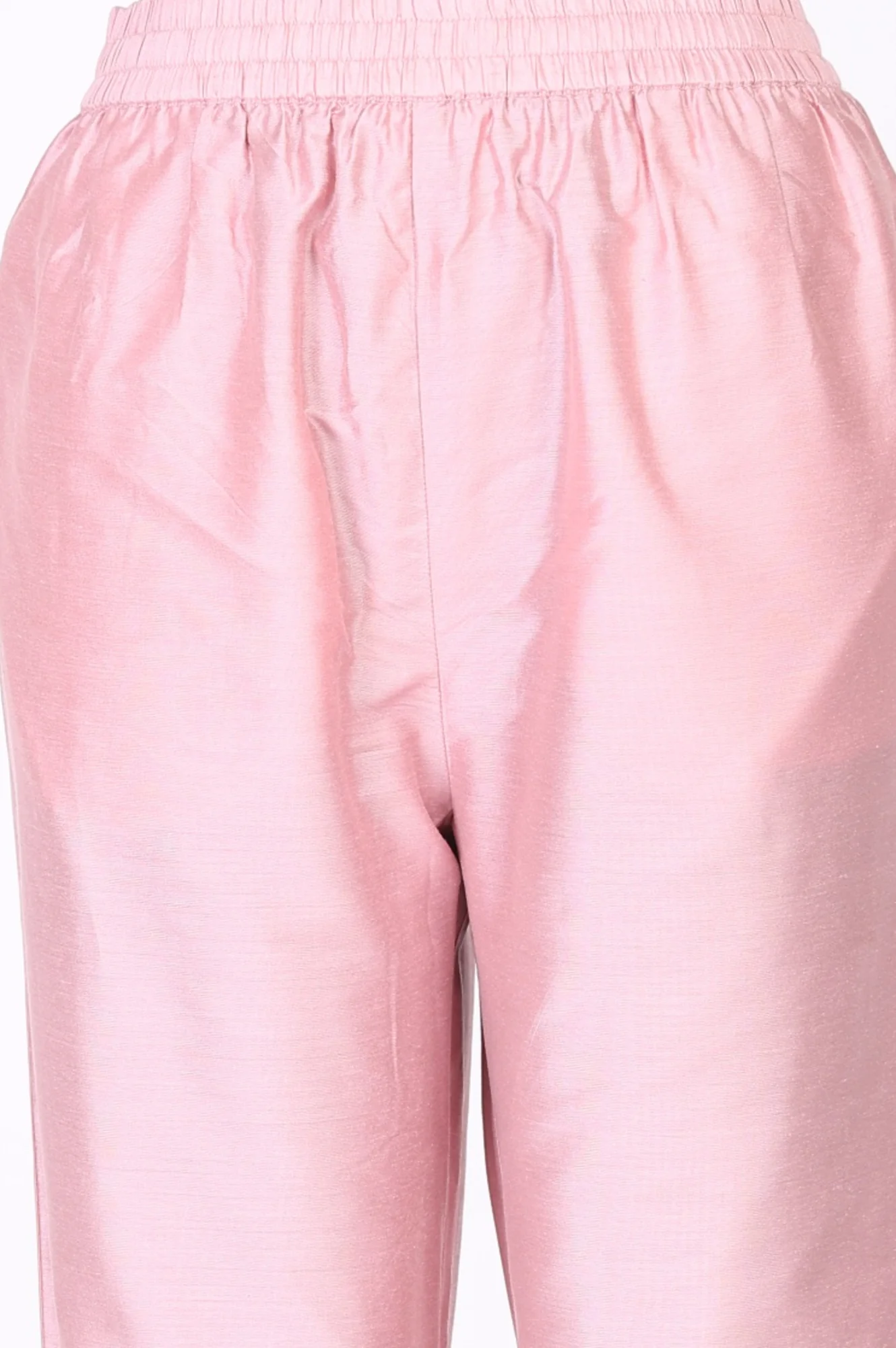 Pink Thread Embroidered Striped Organza Straight Kurta with Straight Pants and Dupatta Set - Image 6