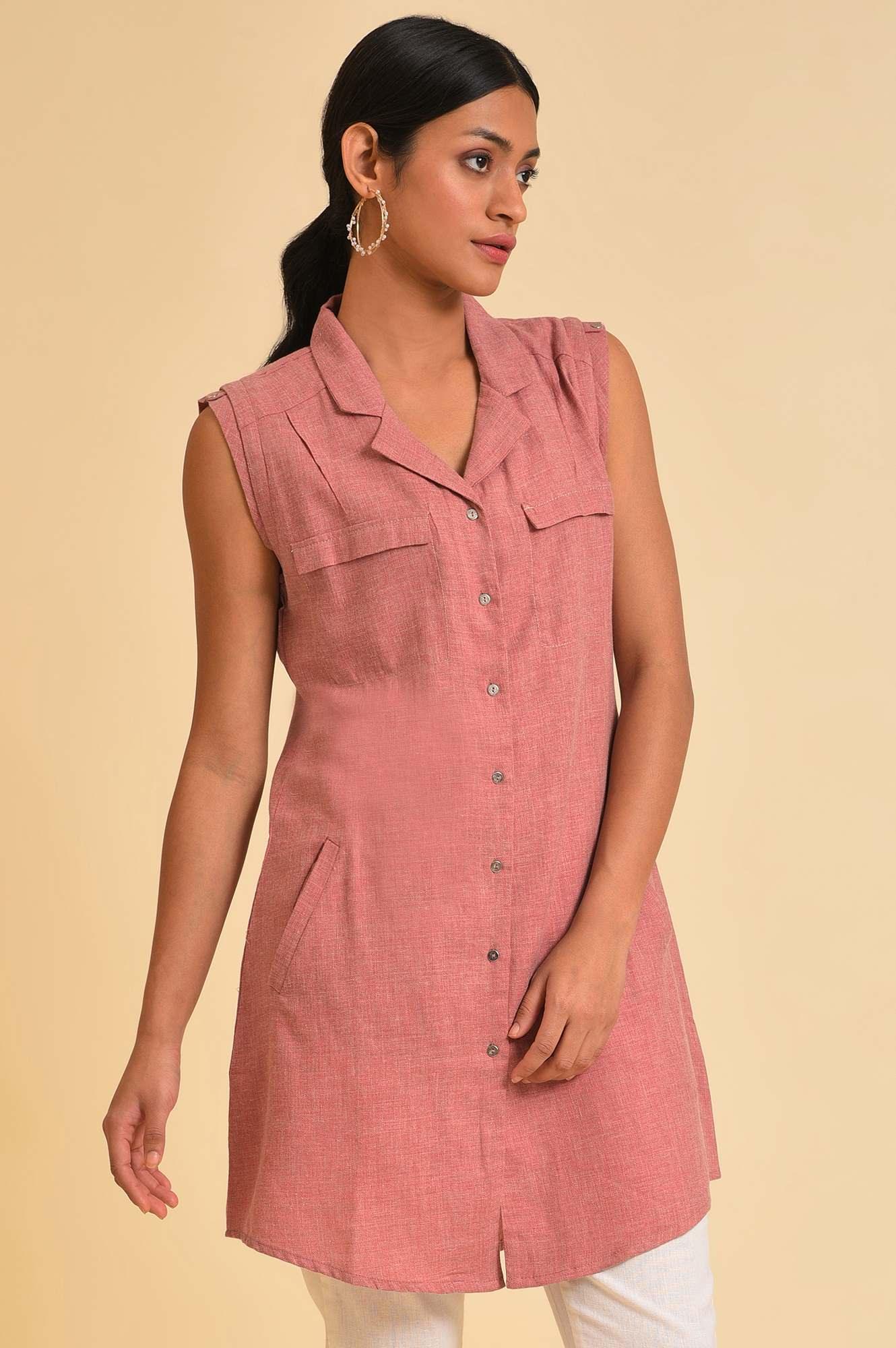 Pink Western Tunic With Embroidery - Image 4