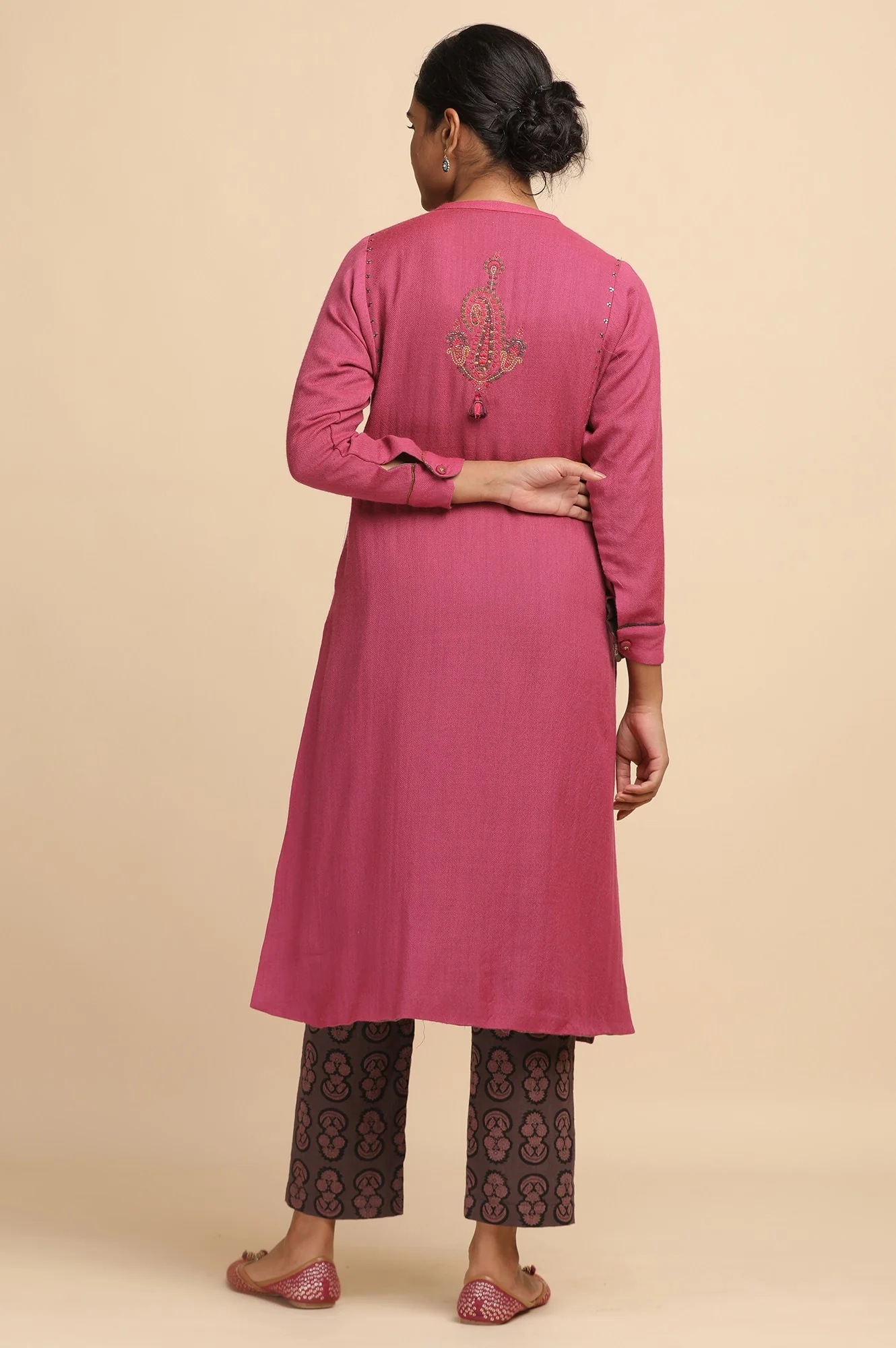 Pink Woollen Reversible Jacket - Image 2