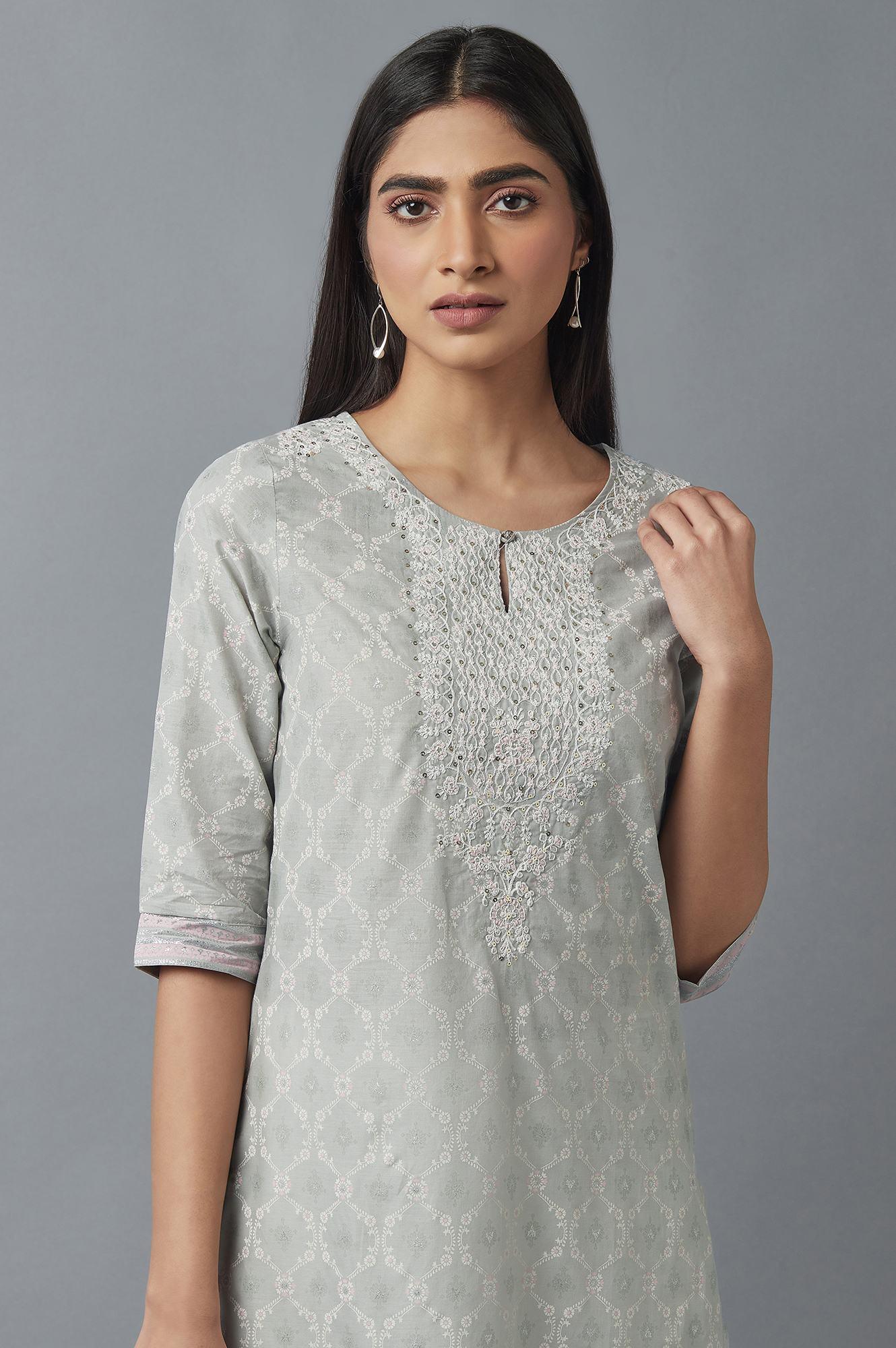 Pista Green Straight kurta & Palazzo Set - Image 5