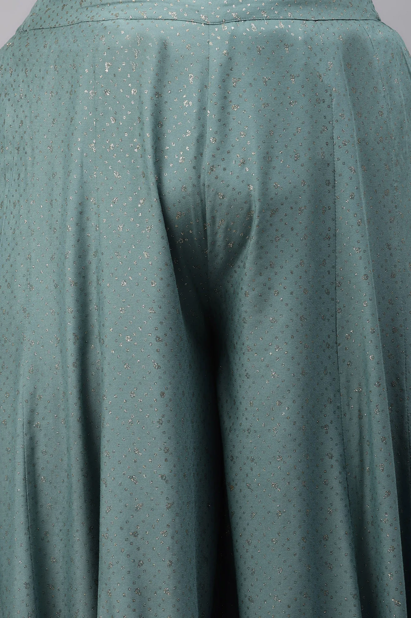 Plus Size Aqua Blue Printed Straight Culottes - Image 6