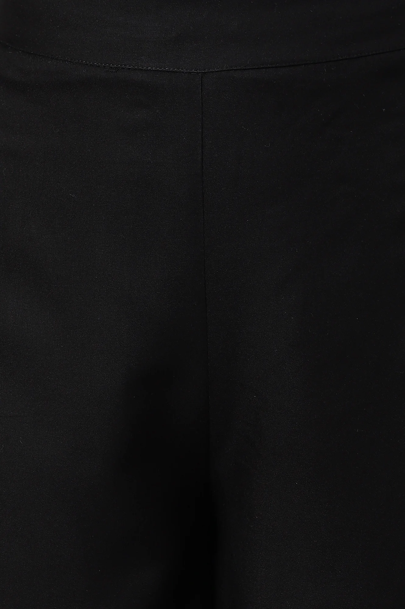 Plus Size Black Rayon Straight Parallel Pants - Image 9